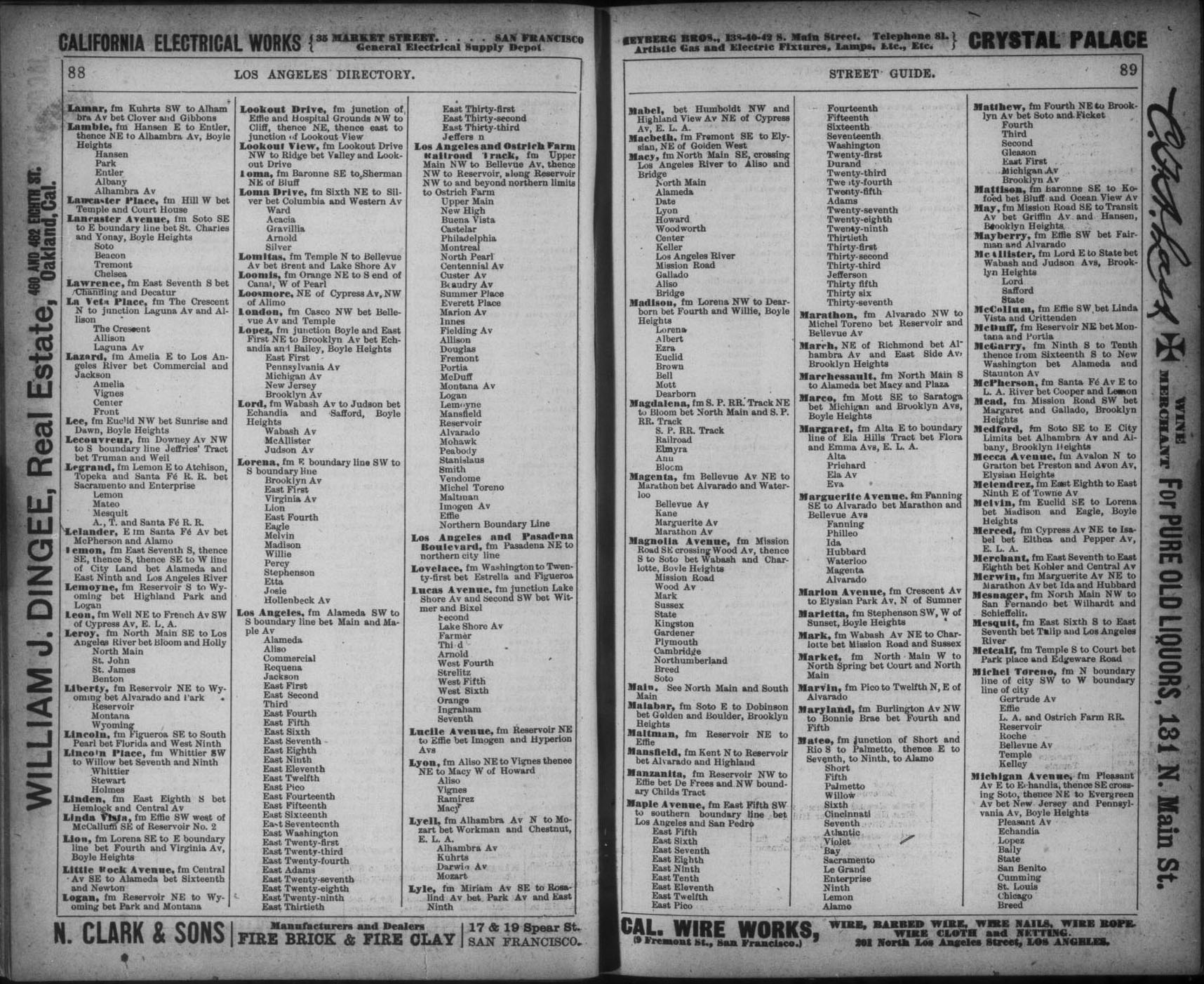 Document image missing. Admin needs to fix. 1893 Los Angeles City Directory p88. Street Directory. Lazard.jpg