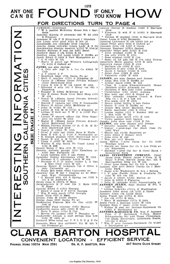 Document image missing. Admin needs to fix. 1918 Los Angeles City Directory. p1078. Jangrovich.jpeg