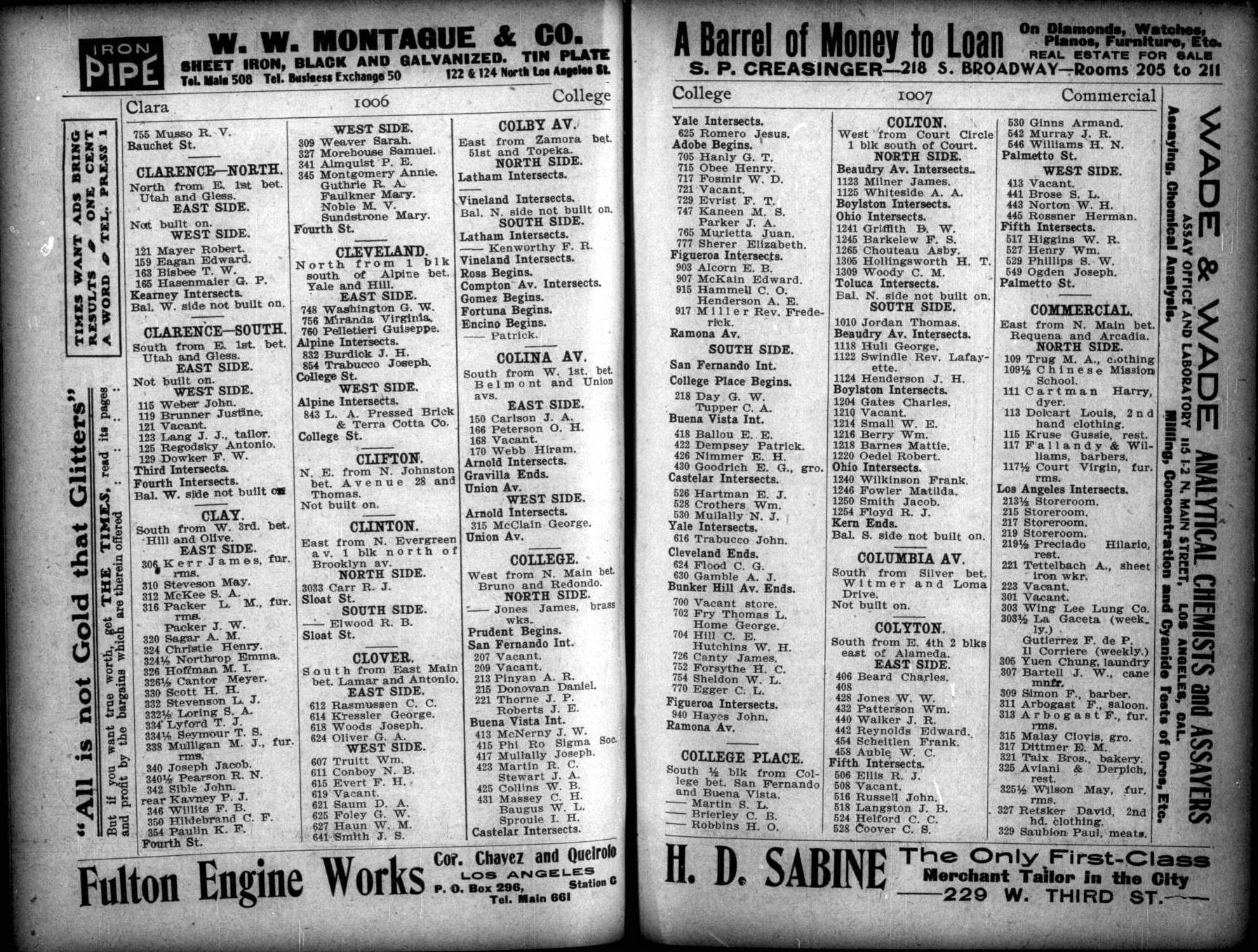 Document image missing. Admin needs to fix. 1901 Los Angeles City Directory. p1007. Street Directory. Commerial N side.jpg