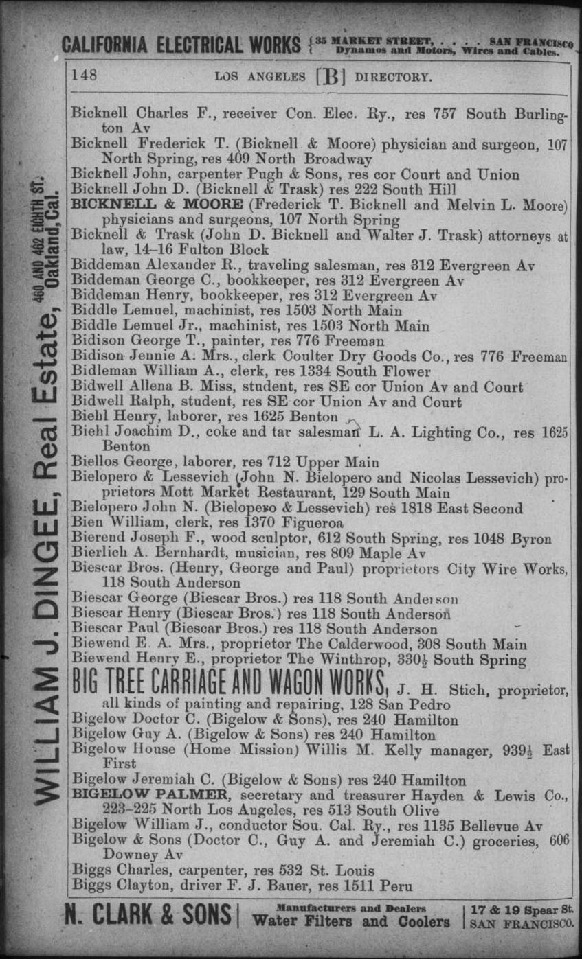 Document image missing. Admin needs to fix. 1893 Los Angeles City Directory p148. Bielopero (and Lessevich).jpg