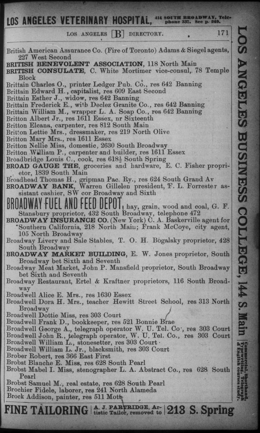 Document image missing. Admin needs to fix. 1893 Los Angeles City Directory p171. Broadway Market Building.jpg