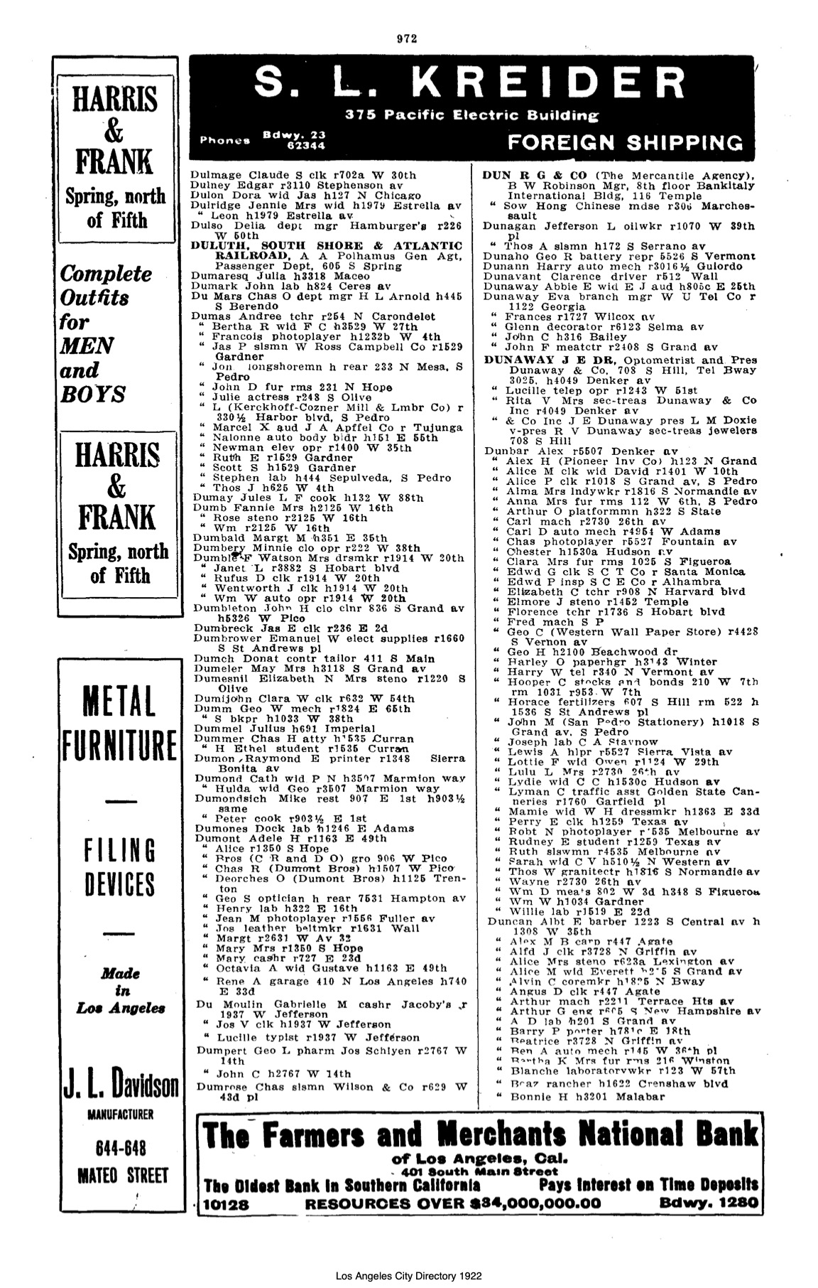 Document image missing. Admin needs to fix. 1922 Los Angeles City Directory. p972. Dumondsich.jpg