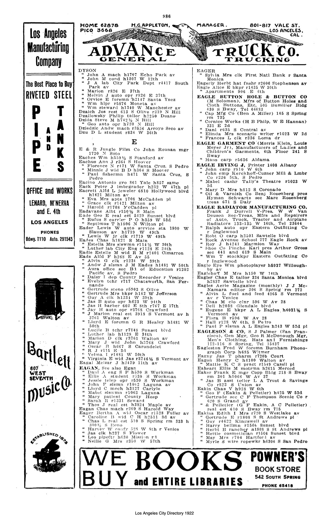 Document image missing. Admin needs to fix. 1922 Los Angeles City Directory. p986. Dzaich.jpg