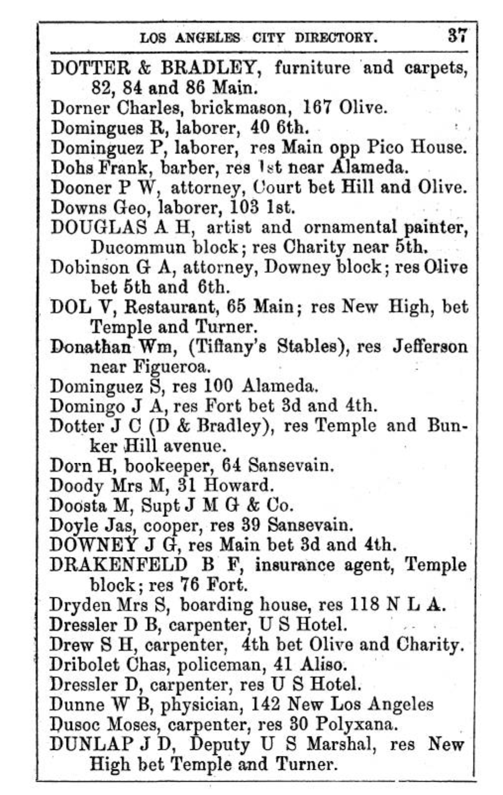 Document image missing. Admin needs to fix. 1878 Los Angeles City Directory. V Dol Restaurant 65 Main- res New High betw Temple and Turner.png