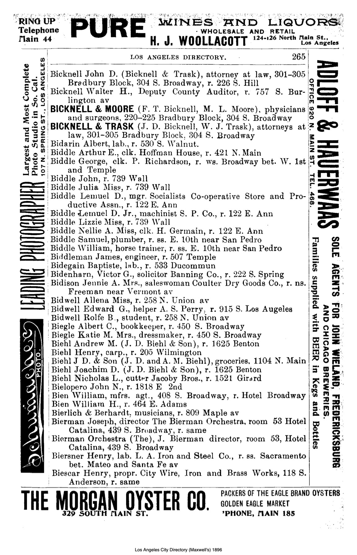 Document image missing. Admin needs to fix. 1896 Los Angeles City Directory. p265. Bielopero.jpg