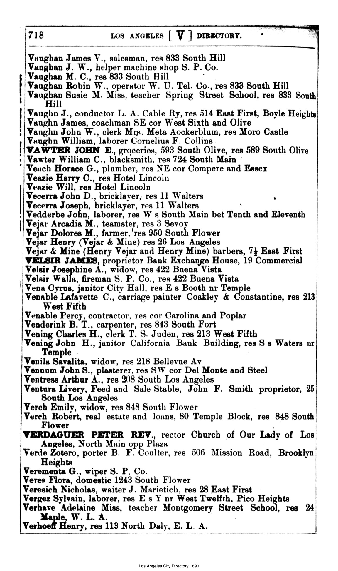 Document image missing. Admin needs to fix. 1890 Los Angeles City Directory-Corran. p718. Veresich.jpg