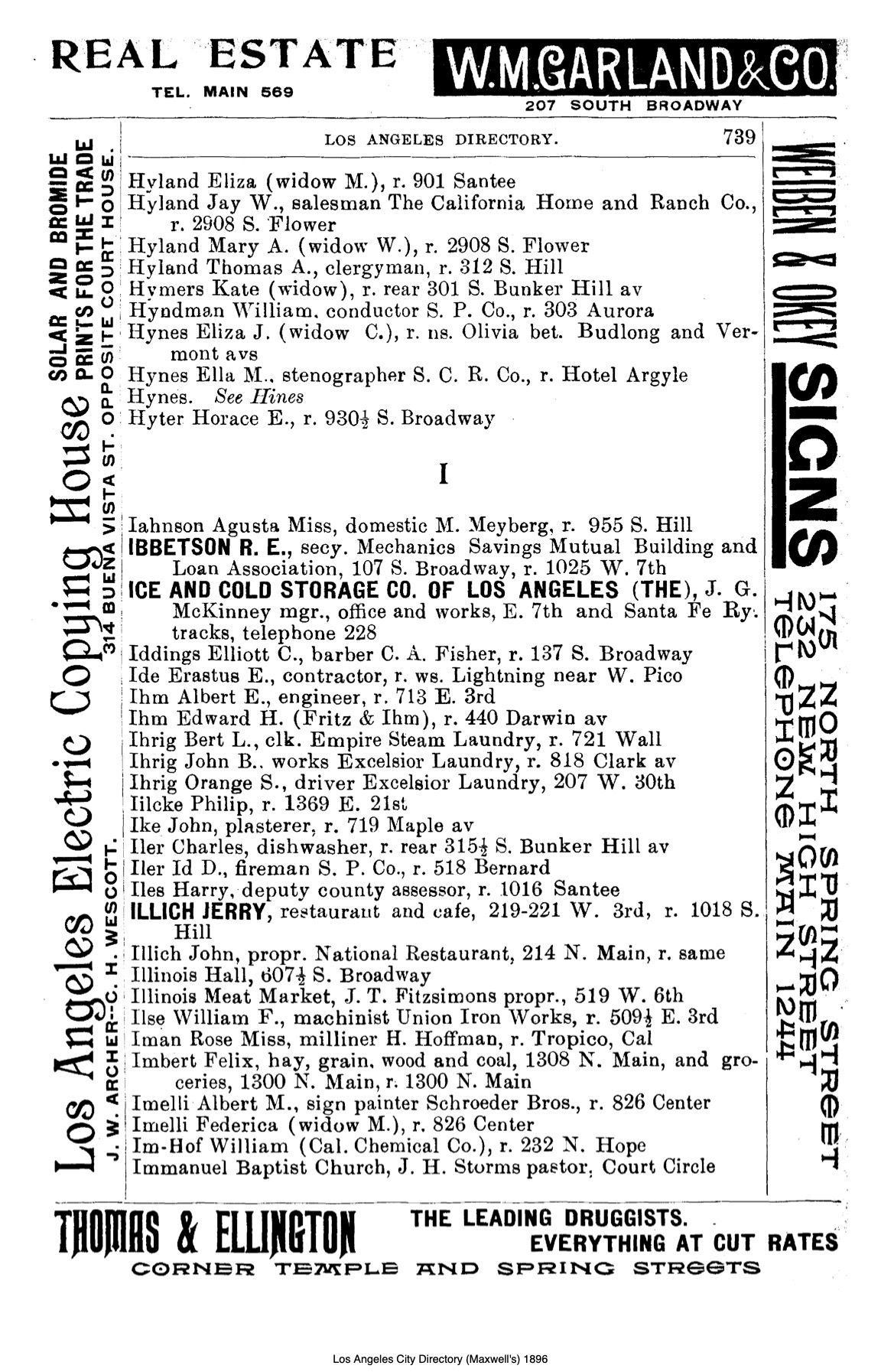 Document image missing. Admin needs to fix. 1896 Los Angeles City Directory. p739. Illich.jpg