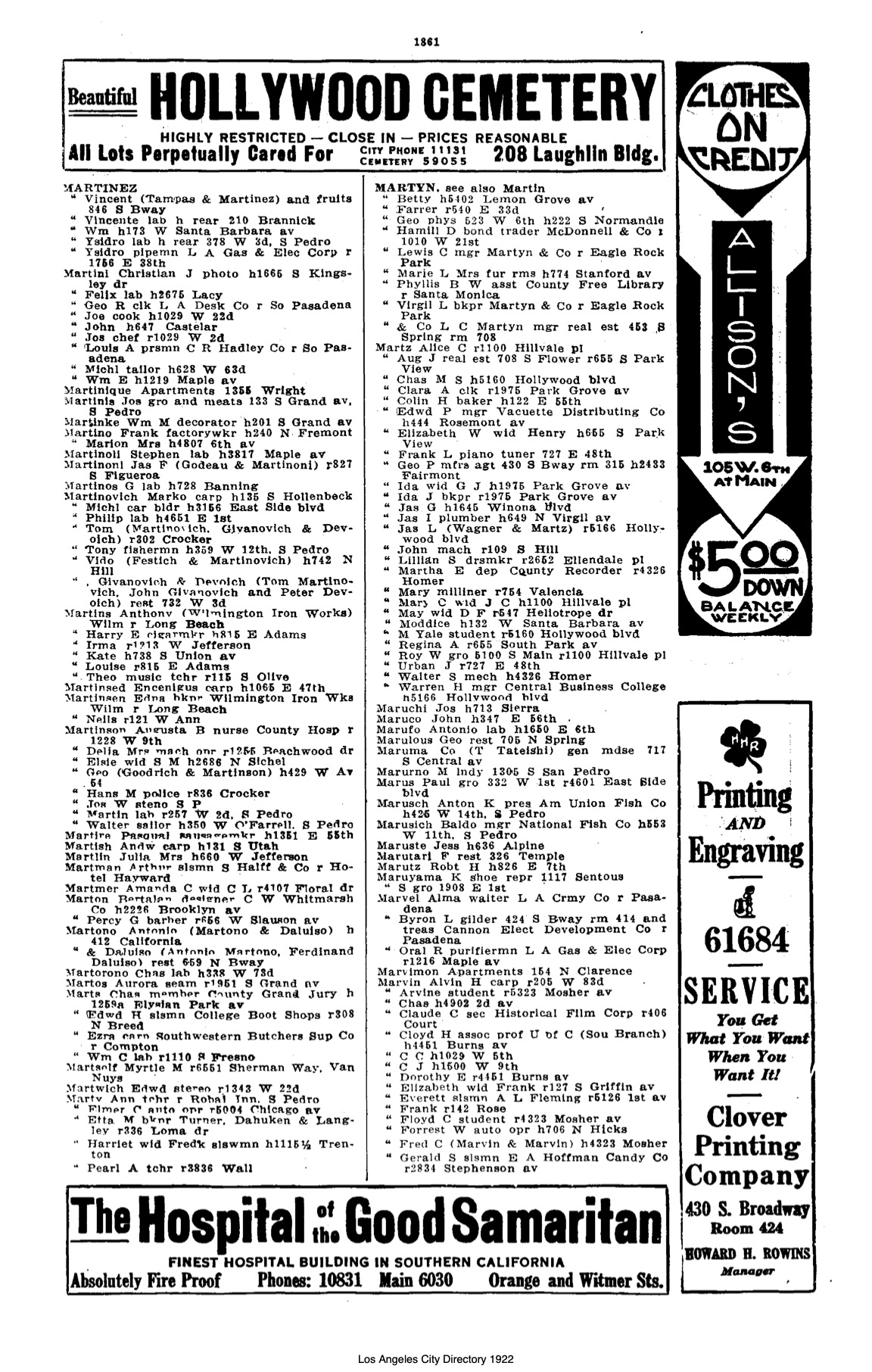 Document image missing. Admin needs to fix. 1922 Los Angeles City Directory. p1861. Martinovich.jpg