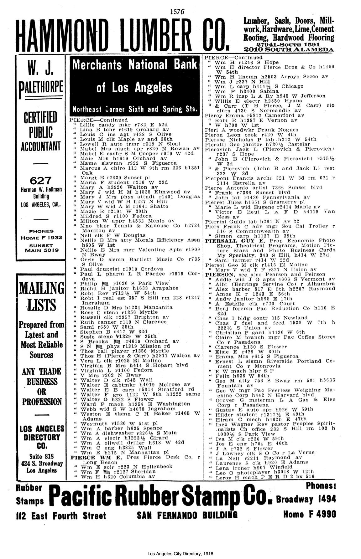 Document image missing. Admin needs to fix. 1918 Los Angeles City Directory. p1576. Pierovich.jpeg