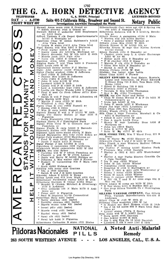 Document image missing. Admin needs to fix. 1918 Los Angeles City Directory. p1792. Siglie.jpeg