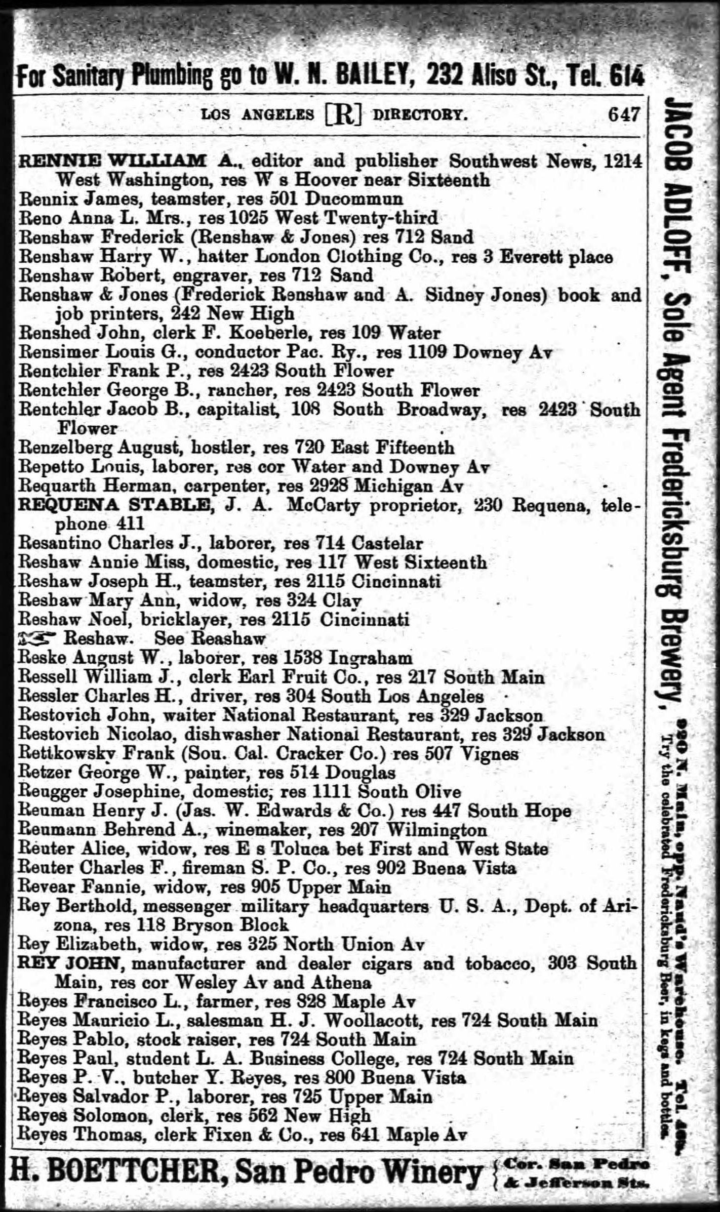 Document image missing. Admin needs to fix. 1893 Los Angeles City Directory p647. Restovich-John & Nicholoa. res 329 Jackson. National Restaurant.jpg