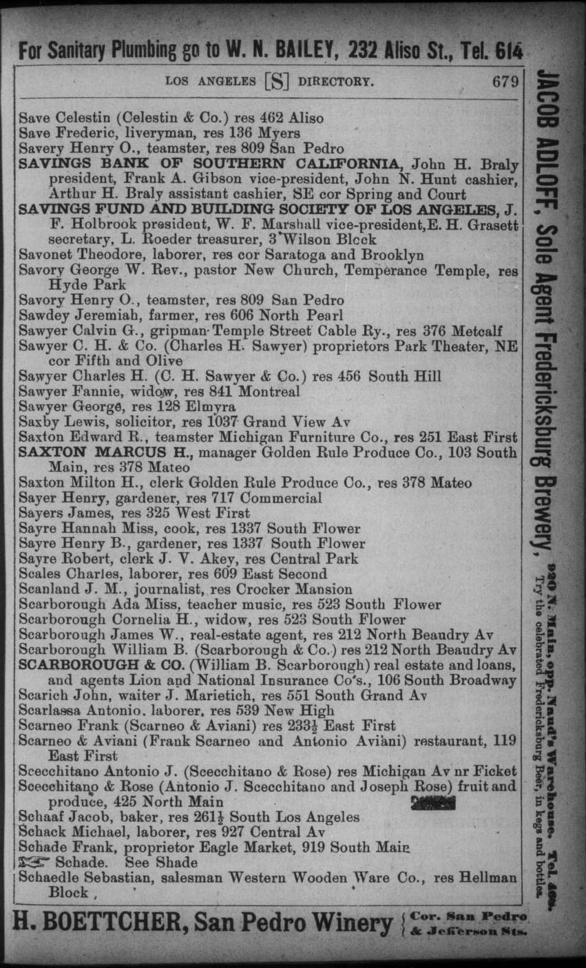 Document image missing. Admin needs to fix. 1893 Los Angeles City Directory p679. Scarich, John.jpg