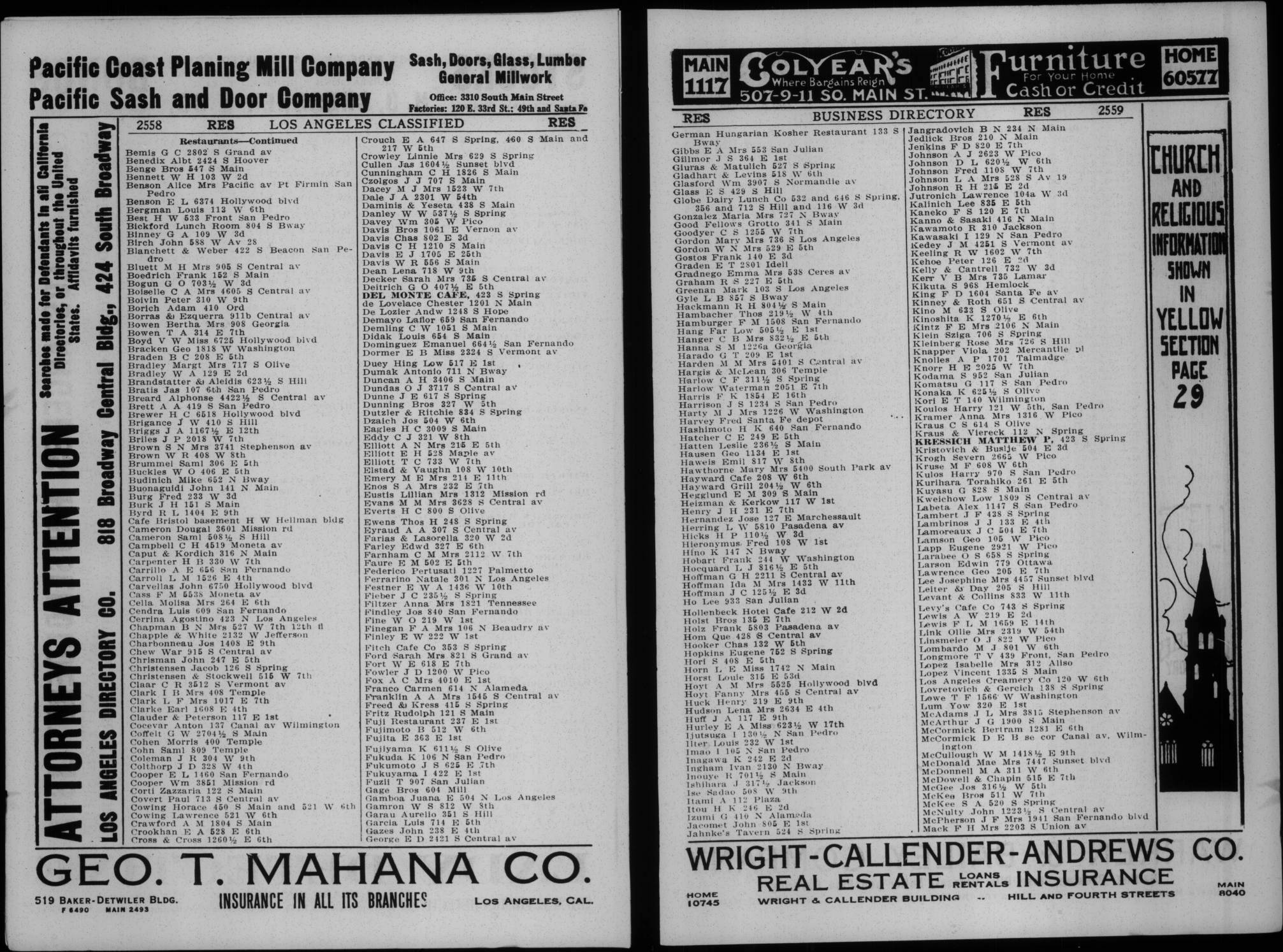 Document image missing. Admin needs to fix. 1917 Los Angeles City Directory. p2558. Restaurants.jpg