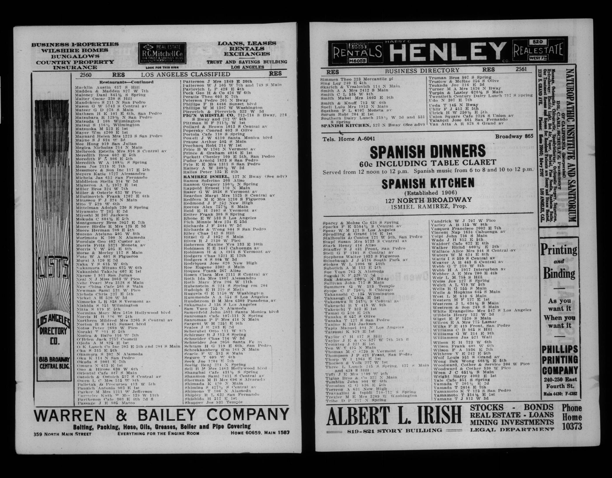 Document image missing. Admin needs to fix. 1917 Los Angeles City Directory. p2560. Restaurants.jpg