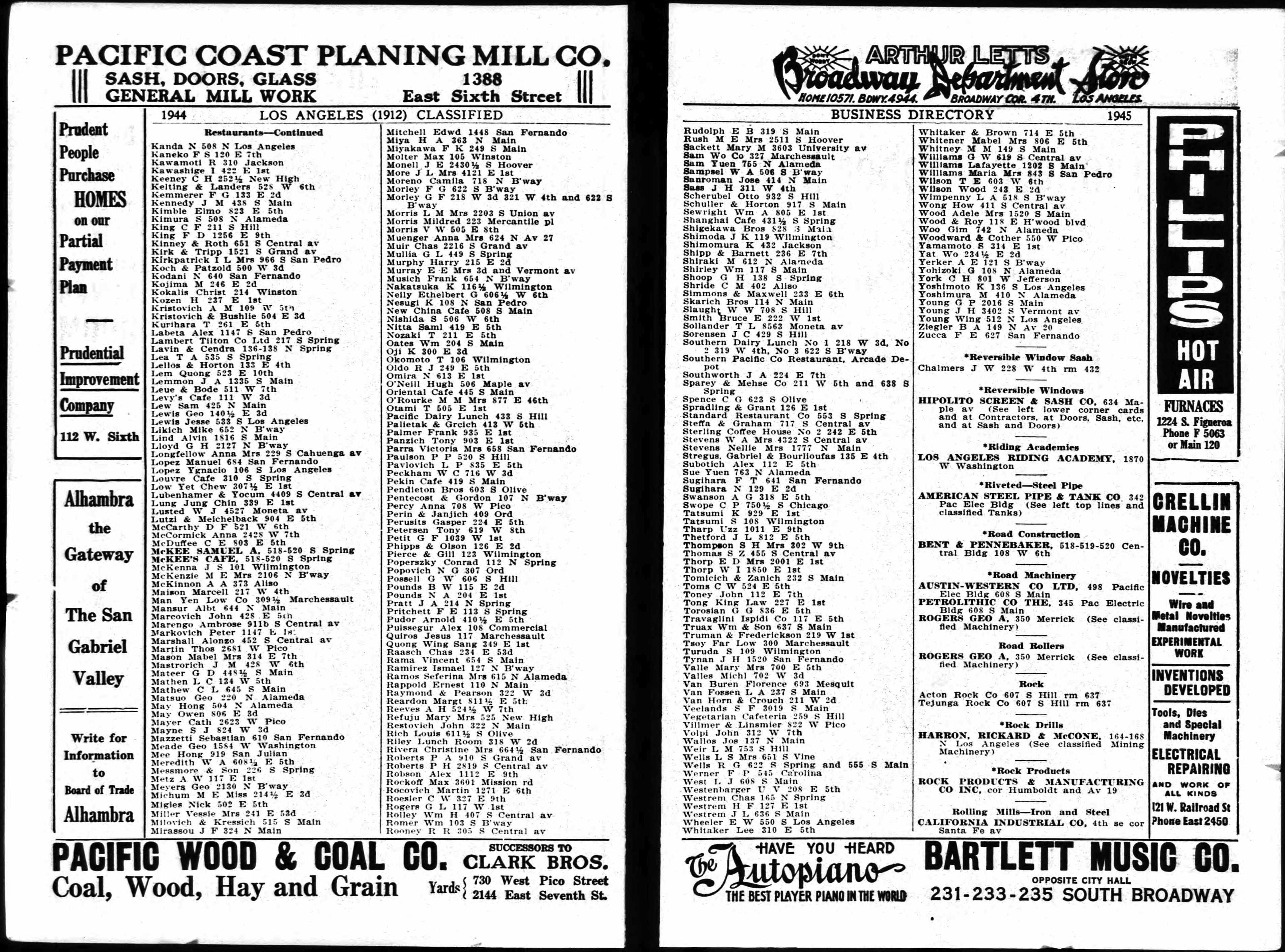 Document image missing. Admin needs to fix. 1912 Los Angeles City Directory. p1944 Restaurants. Skarich Bros 114 N Main.jpg