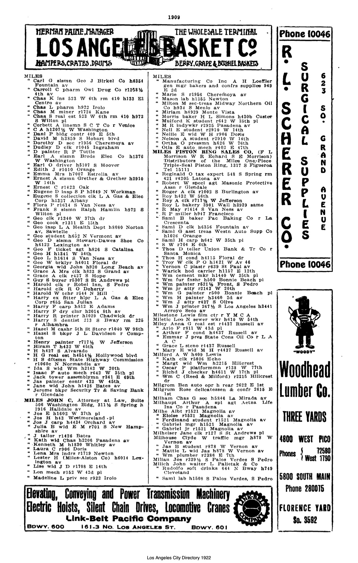 Document image missing. Admin needs to fix. 1922 Los Angeles City Directory. p1909. Milich.jpg