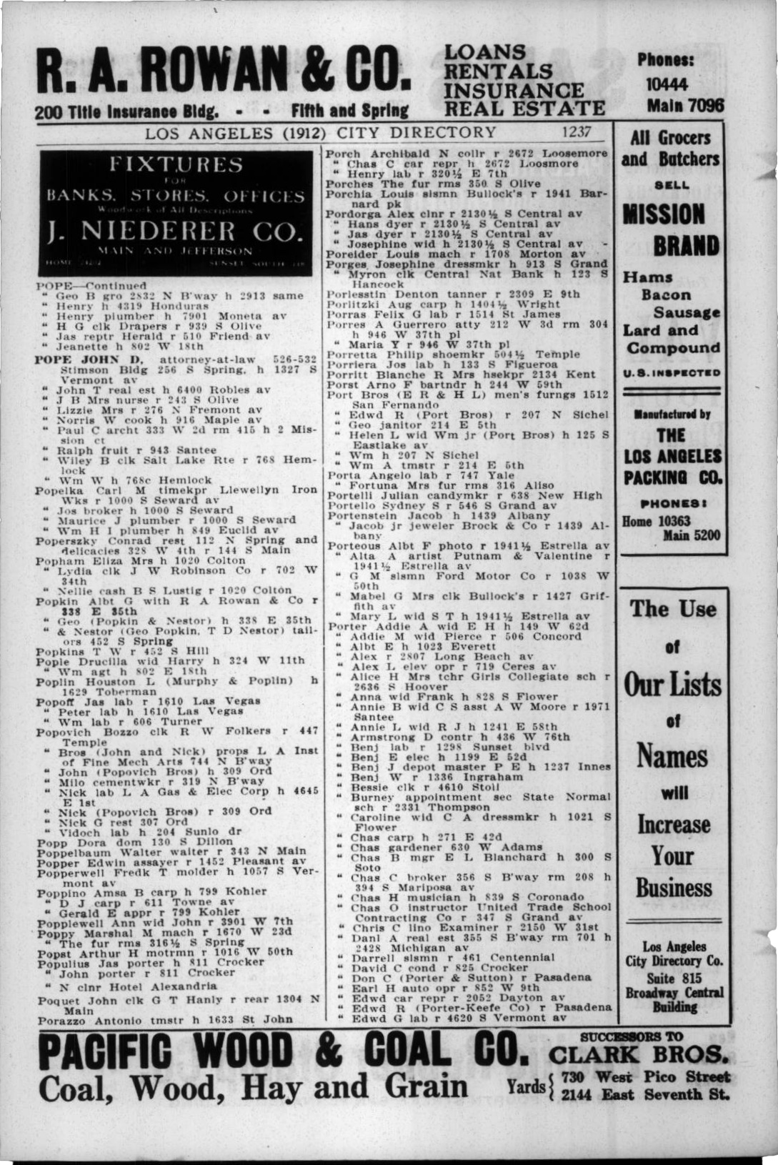 Document image missing. Admin needs to fix. 1912 Los Angeles City Directory. p1237 Popovich.jpg