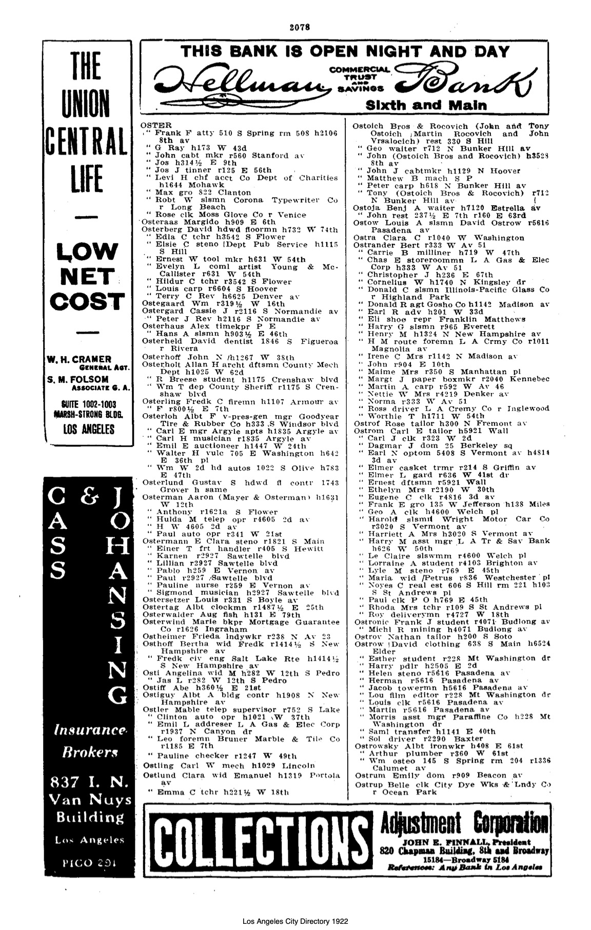 Document image missing. Admin needs to fix. 1922 Los Angeles City Directory. p2078. Ostoich.jpg