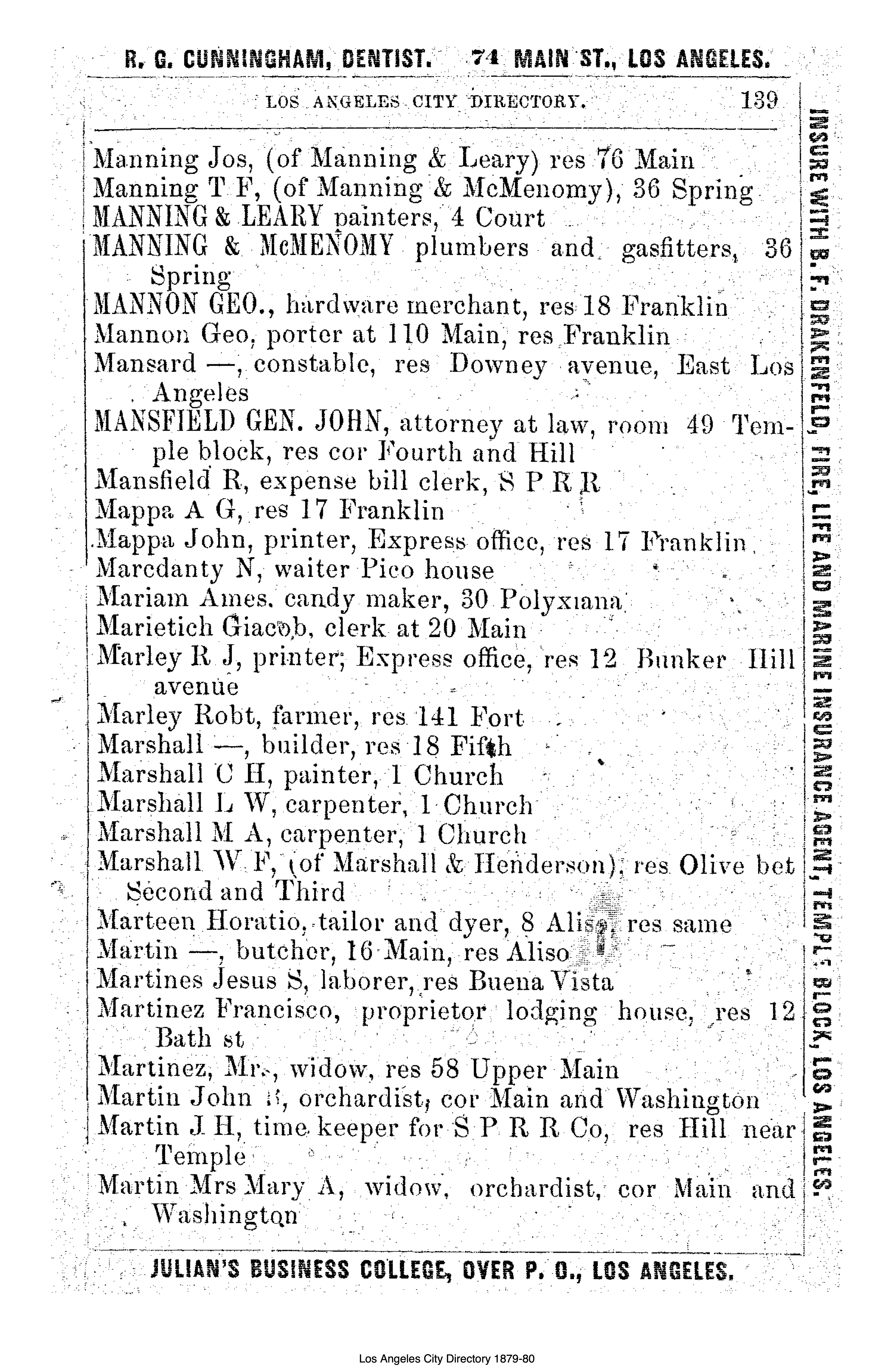 Document image missing. Admin needs to fix. 1879-80 LA City Directory.Morris&Wright. p139. Marietich.jpg