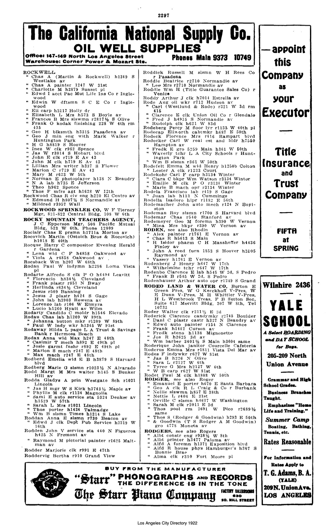 Document image missing. Admin needs to fix. 1922 Los Angeles City Directory. p2297. Rocovich.jpg