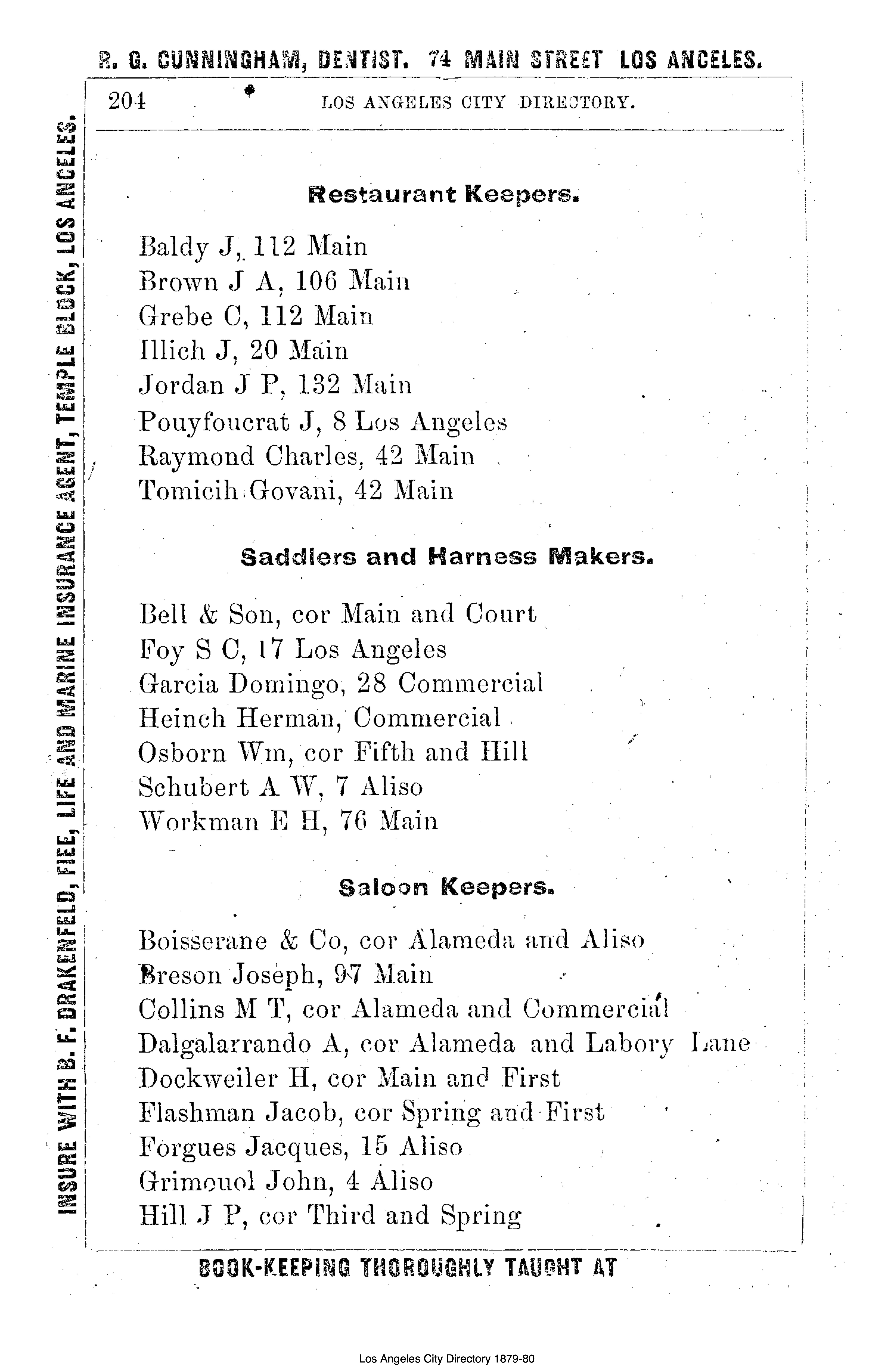 Document image missing. Admin needs to fix. 1879-80 LA City Directory.Morris&Wright. p204. Restaurants. Illich & Tomicih.jpg