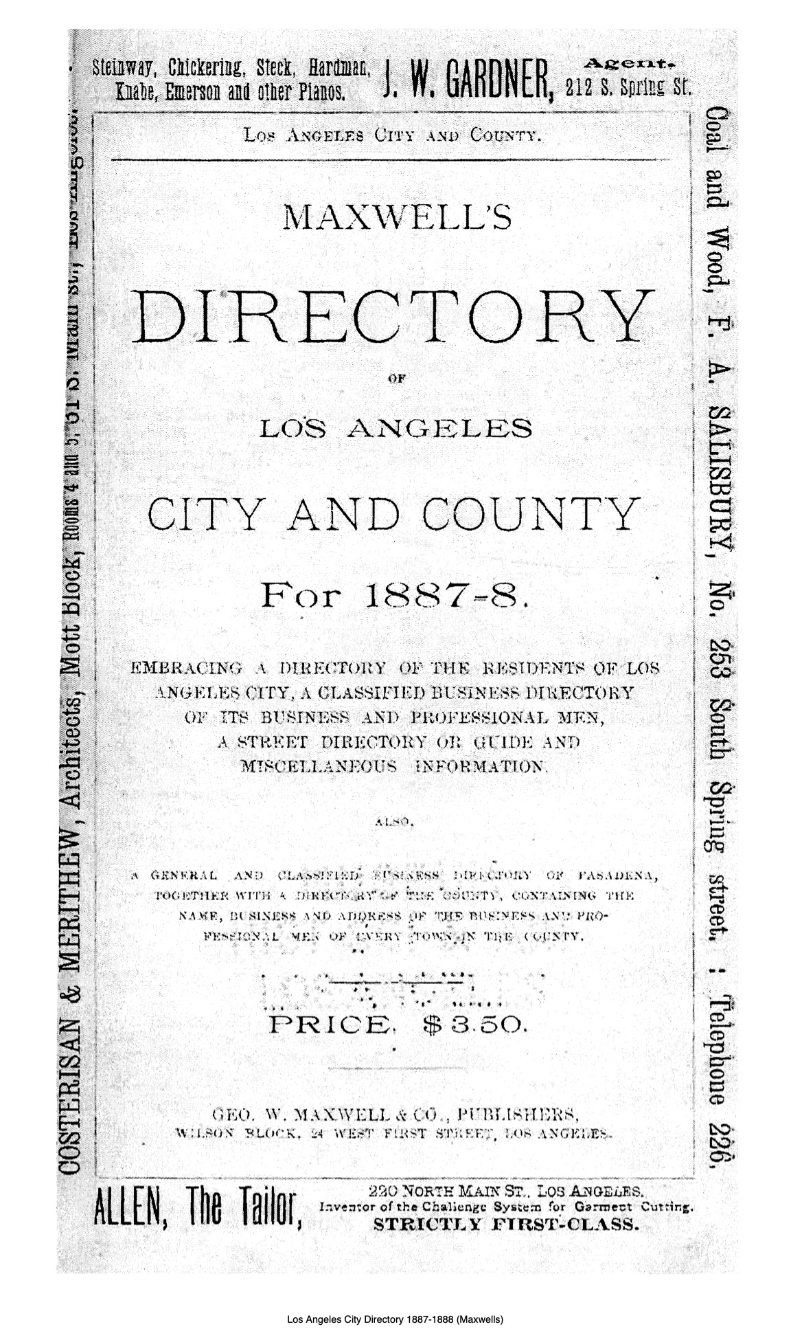 Document image missing. Admin needs to fix. 1887-8 Los Angeles City and County Guide. Maxwell's. p3. Title page.jpg