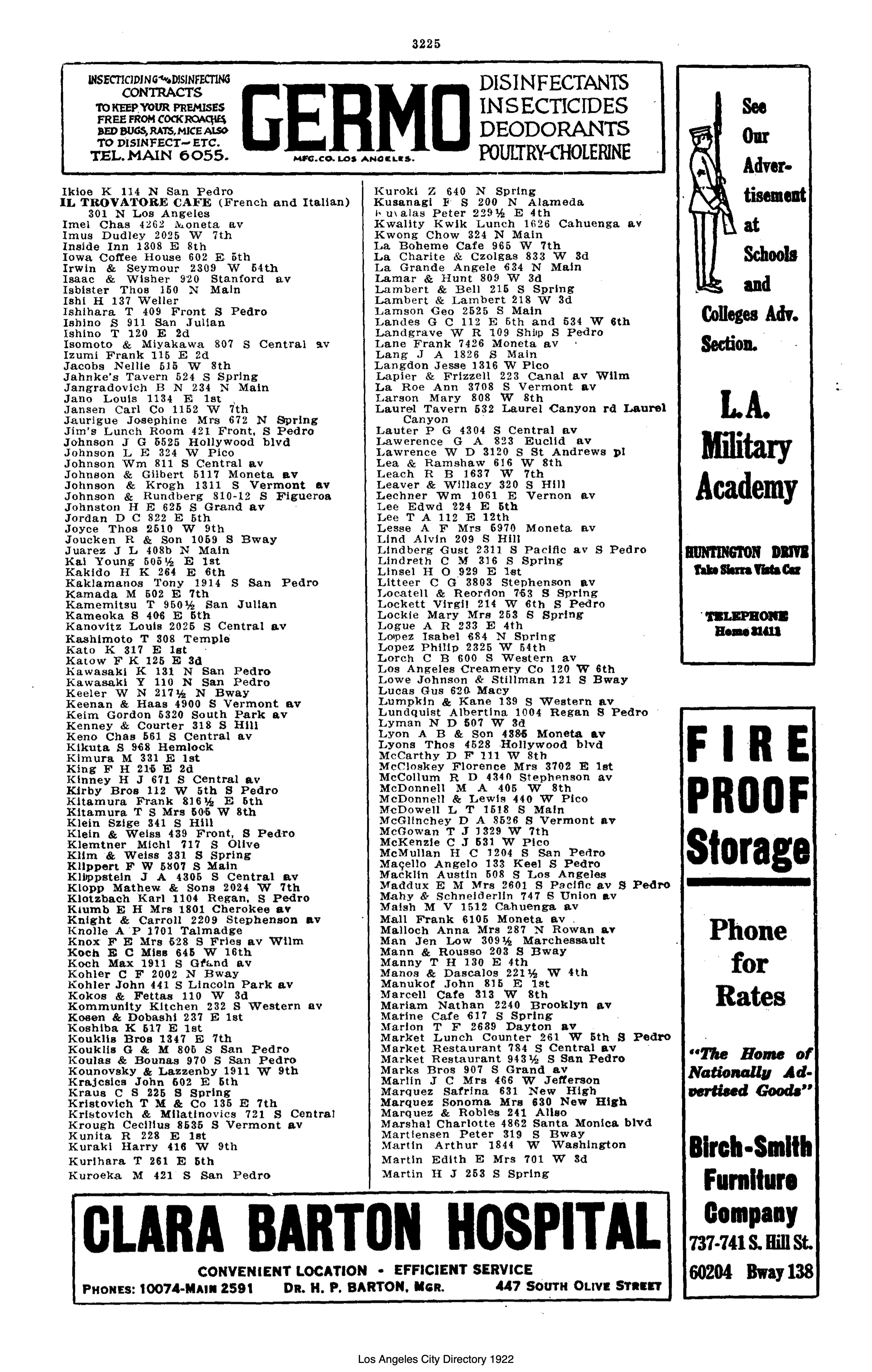 Document image missing. Admin needs to fix. 1922 Los Angeles City Directory. p3225. Restaurants.jpg