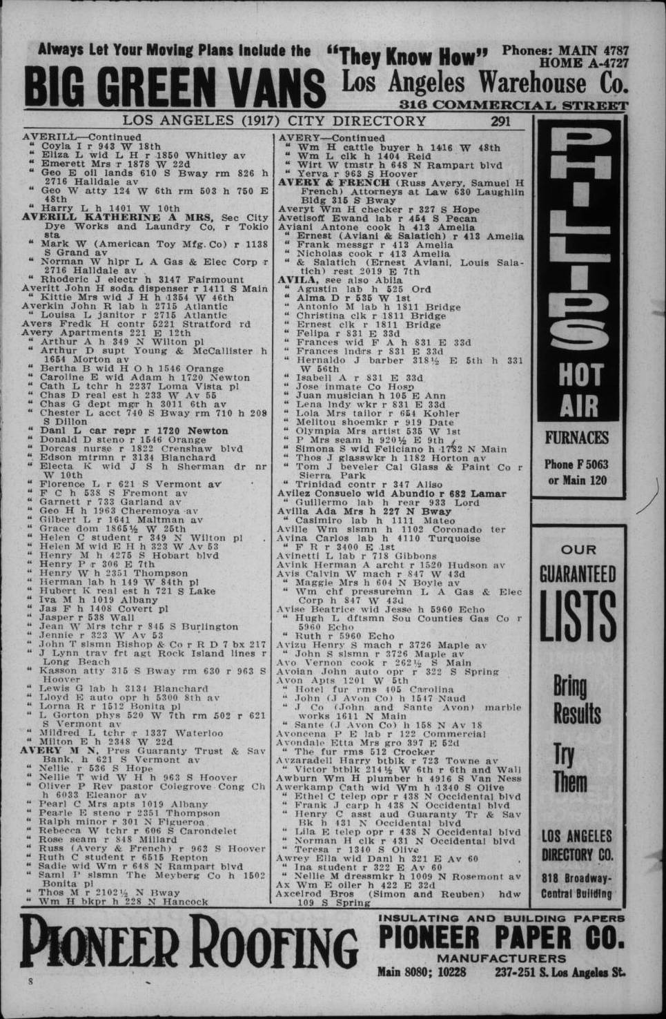 Document image missing. Admin needs to fix. 1917 Los Angeles City Directory. p291. Aviani.jpg