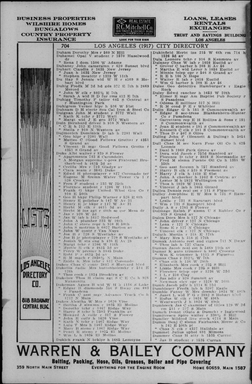 Document image missing. Admin needs to fix. 1917 Los Angeles City Directory. p704. Dujmovich.jpg