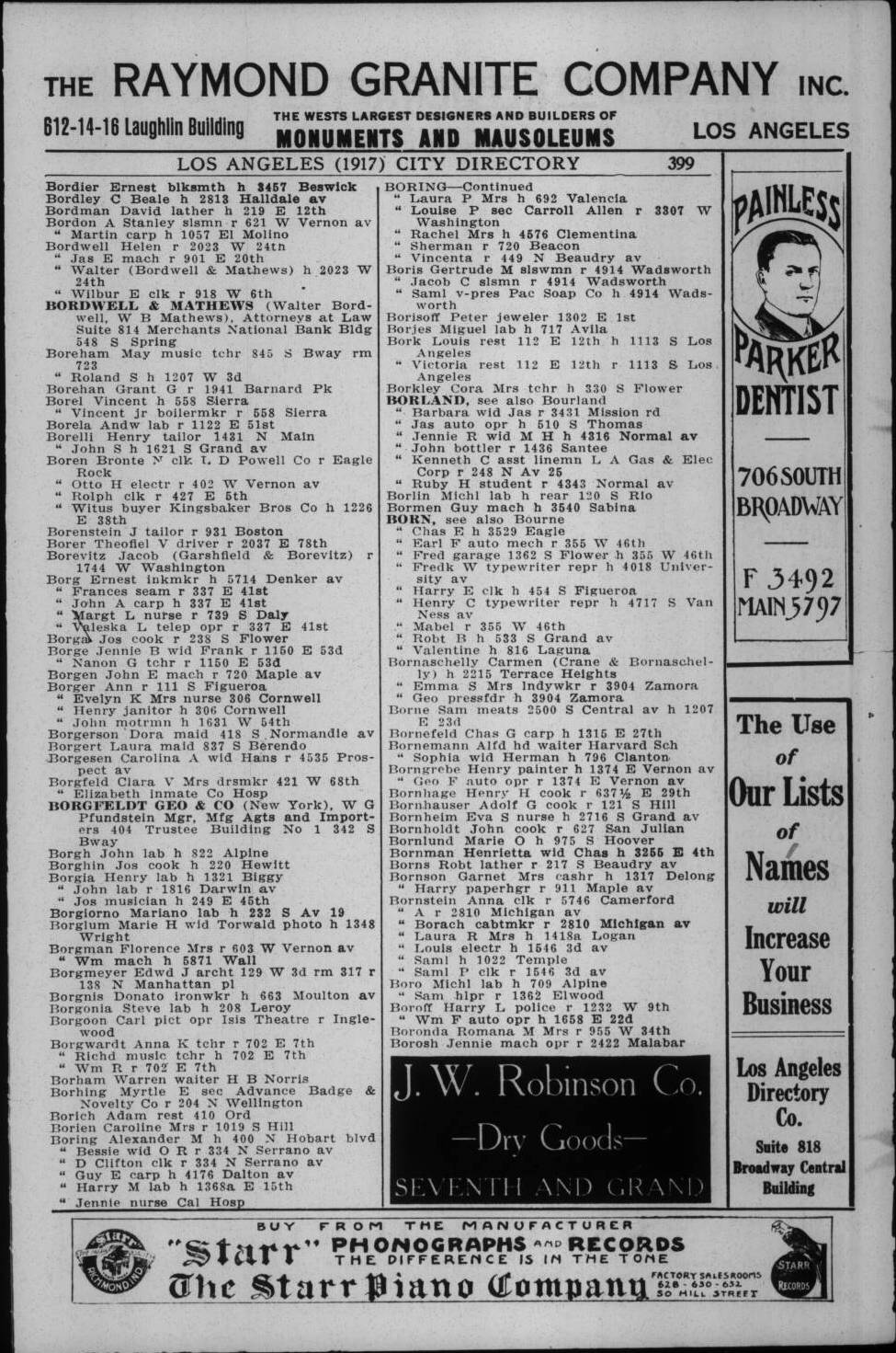 Document image missing. Admin needs to fix. 1917 Los Angeles City Directory. p399. Borich.jpg