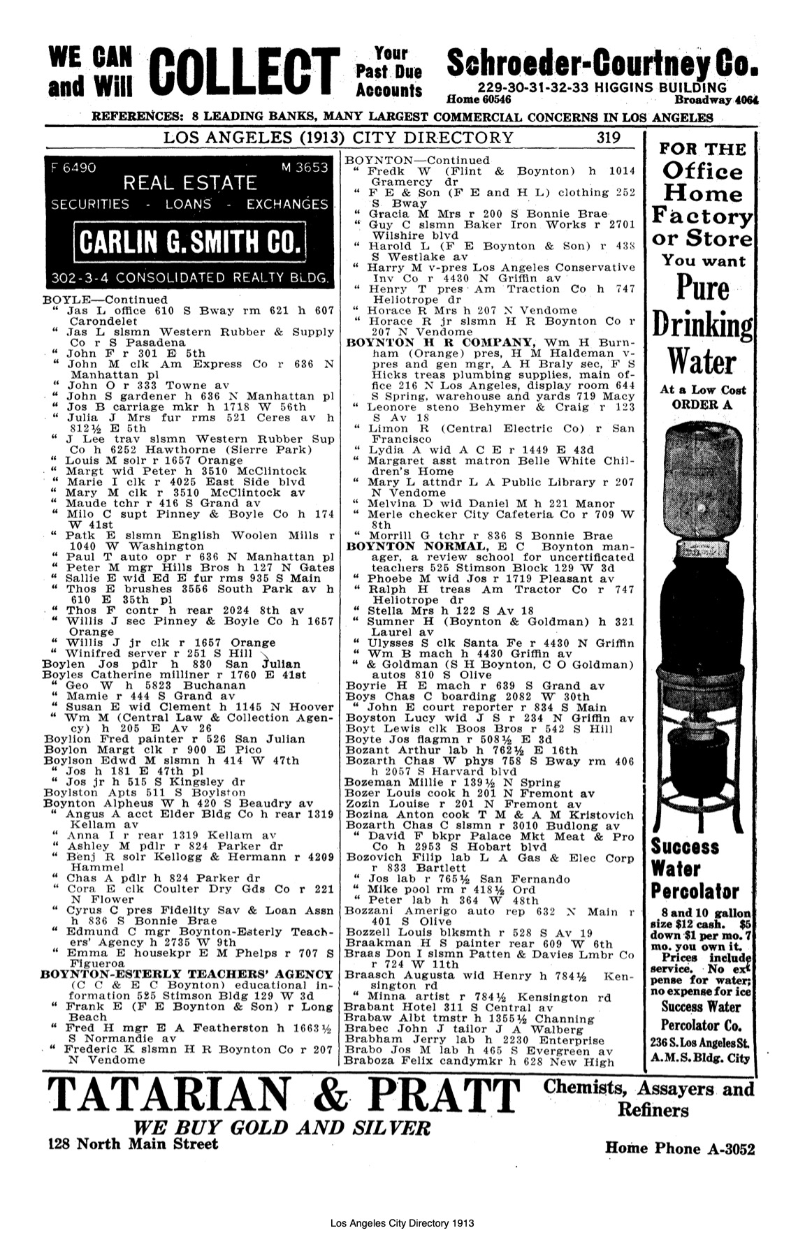 Document image missing. Admin needs to fix. 1913 Los Angeles City Directory. p319. Bozina.jpg