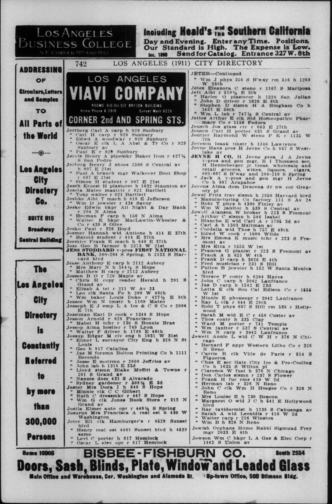 Document image missing. Admin needs to fix. 1911 Los Angeles City Directory. p742. Jeseta.jpg