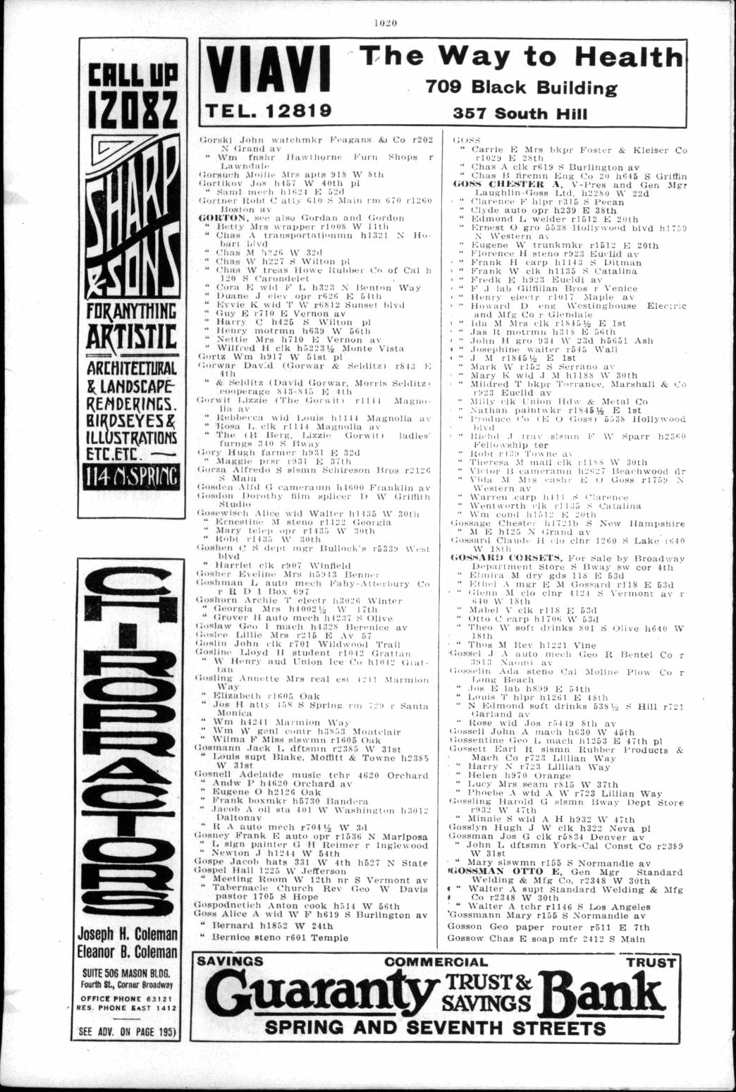 Document image missing. Admin needs to fix. 1920 Los Angeles City Directory. p1020. Gospodnetich.jpg