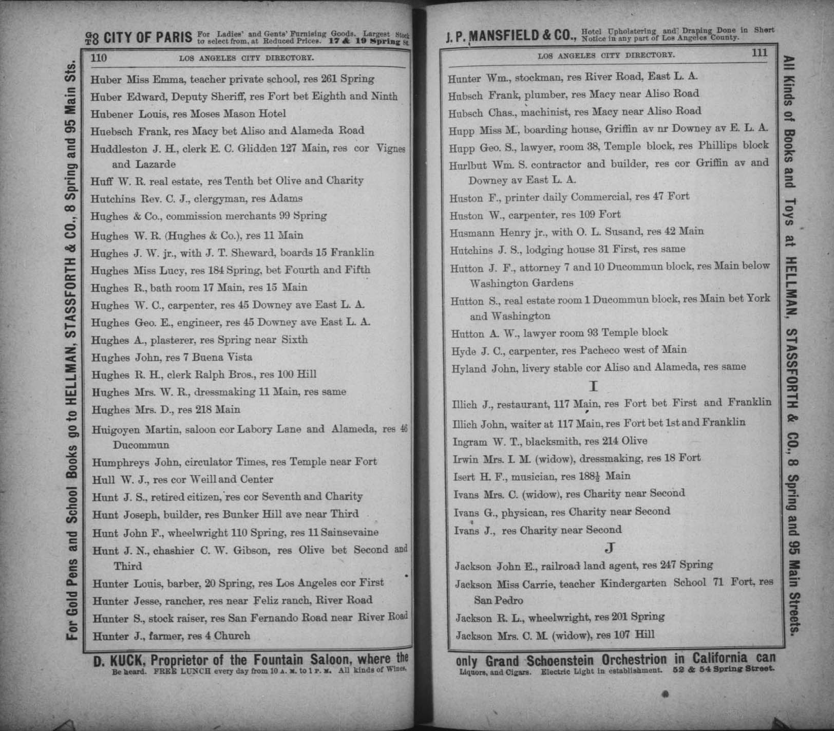 Document image missing. Admin needs to fix. 1883-1884 Los Angeles and Santa Ana Valley, Los Angeles Directory Publishing Co. p111 Illichs.jpg