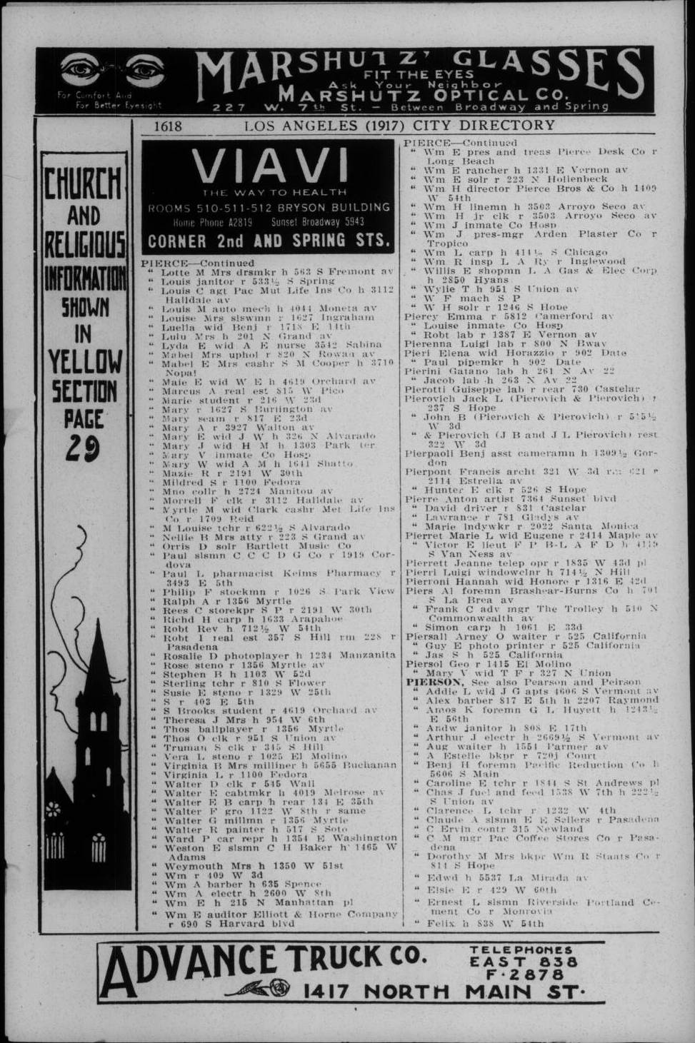 Document image missing. Admin needs to fix. 1917 Los Angeles City Directory. p1618. Pierovich.jpg