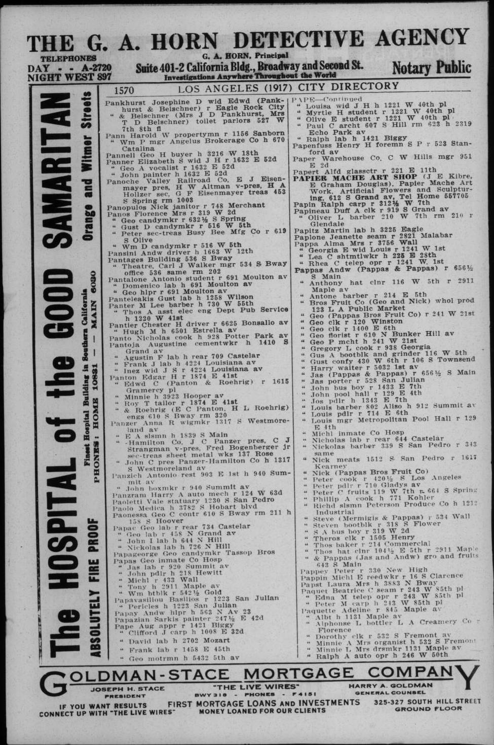 Document image missing. Admin needs to fix. 1917 Los Angeles City Directory. p1570. Panzich.jpg