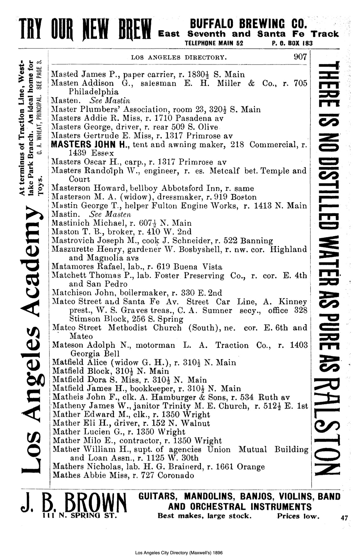 Document image missing. Admin needs to fix. 1896 Los Angeles City Directory. p907. Mastrovich.jpg