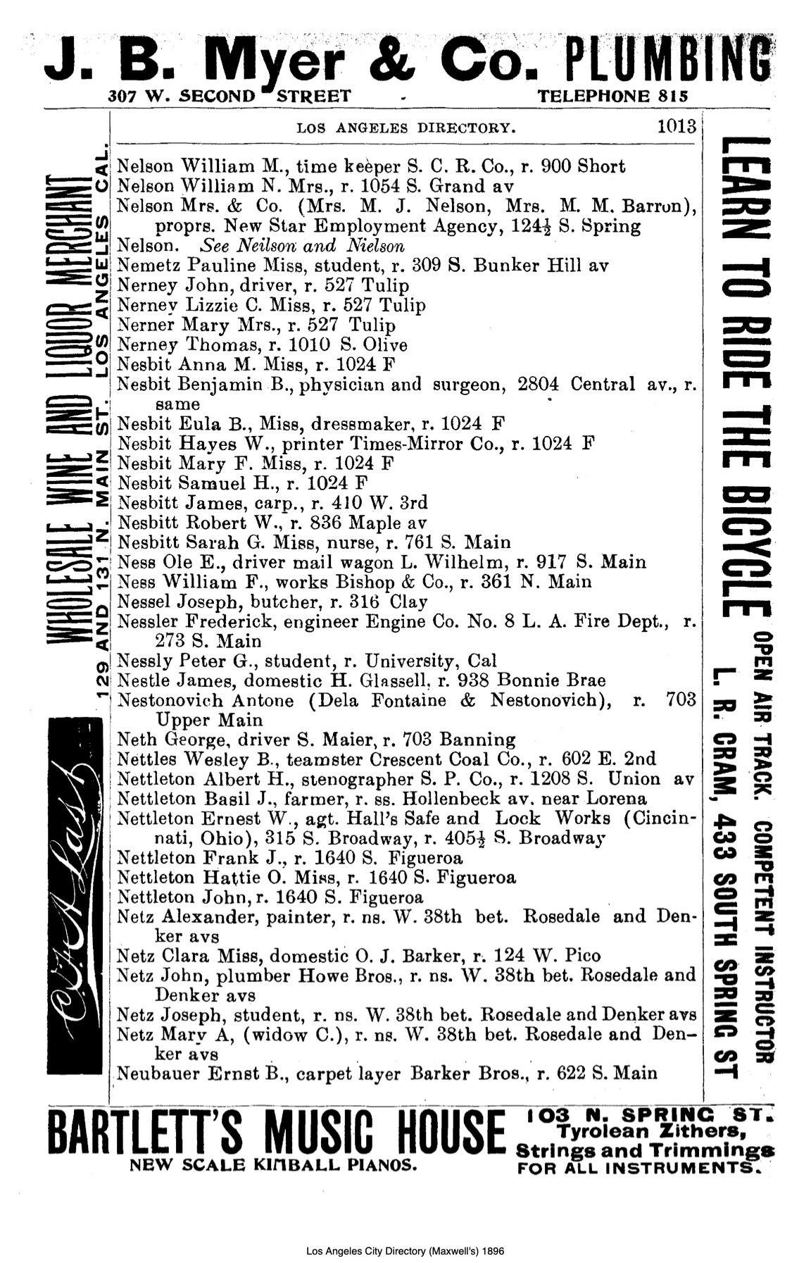 Document image missing. Admin needs to fix. 1896 Los Angeles City Directory. p1010. Nestonovich.jpg