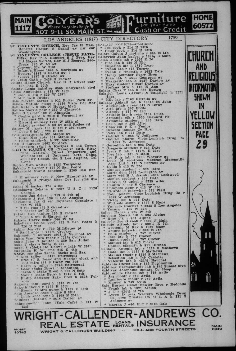 Document image missing. Admin needs to fix. 1917 Los Angeles City Directory. p1759. Salatich.jpg