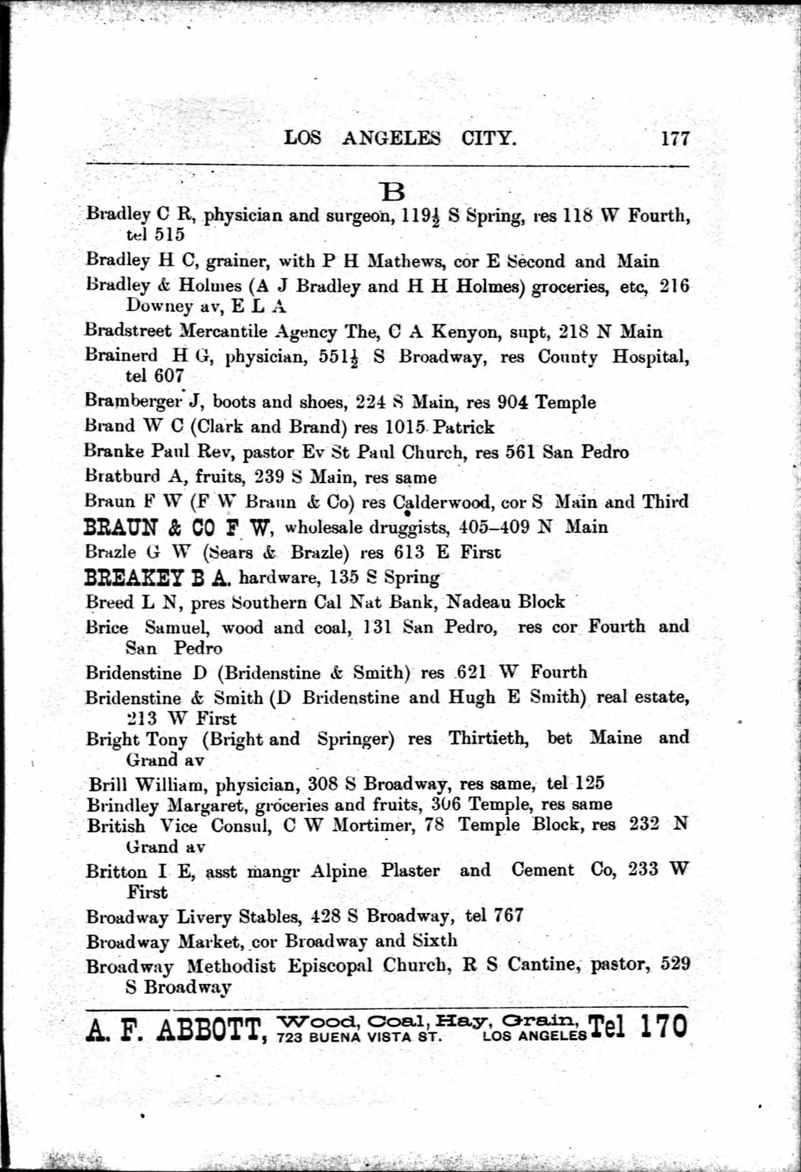 Document image missing. Admin needs to fix. 1890–1 Los Angeles and Orange County Business Directory (WM Pearsall). p177. Broadway Market.jpg