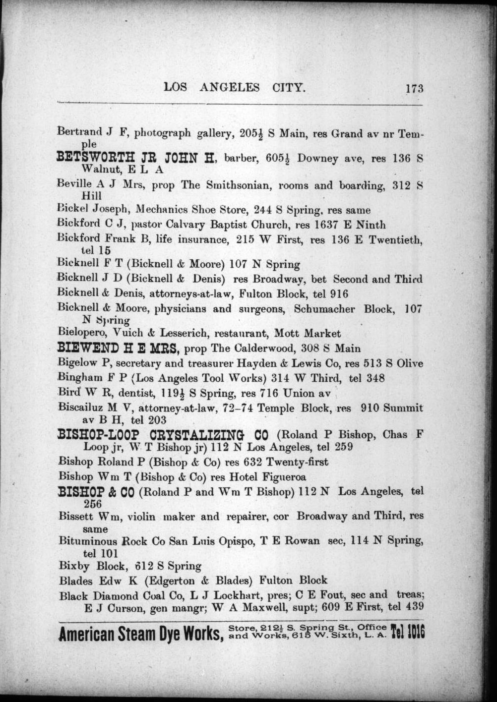 Document image missing. Admin needs to fix. 1890–1 Los Angeles and Orange County Business Directory (WM Pearsall). p173. Bielopero, Mott Market .jpg