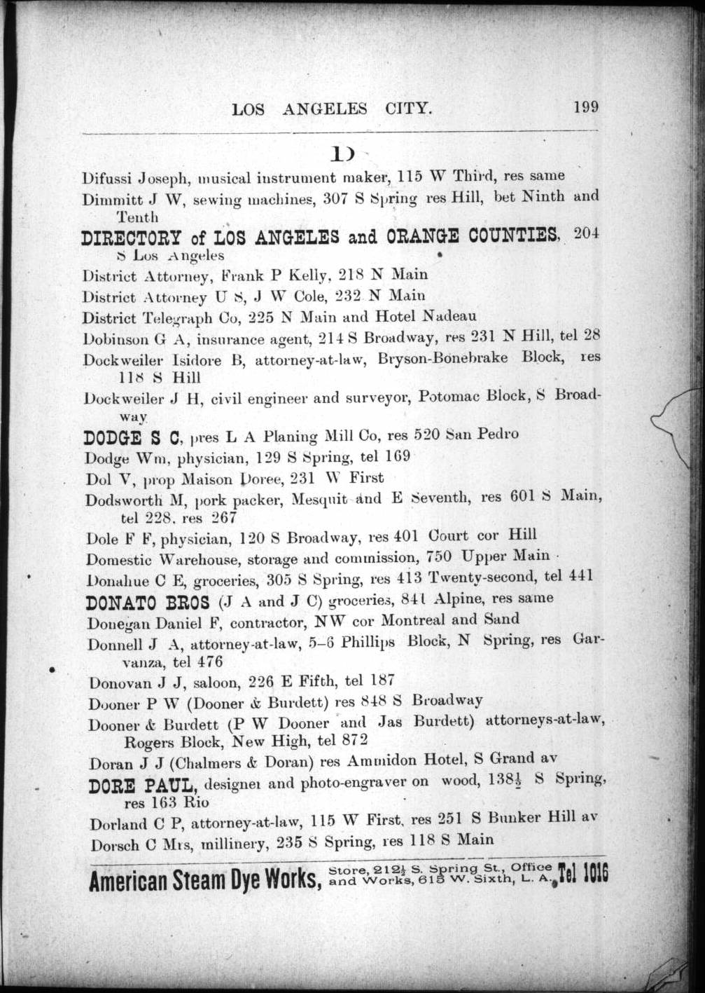 Document image missing. Admin needs to fix. 1890–1 Los Angeles and Orange County Business Directory (WM Pearsall). p199. V Dol.jpg