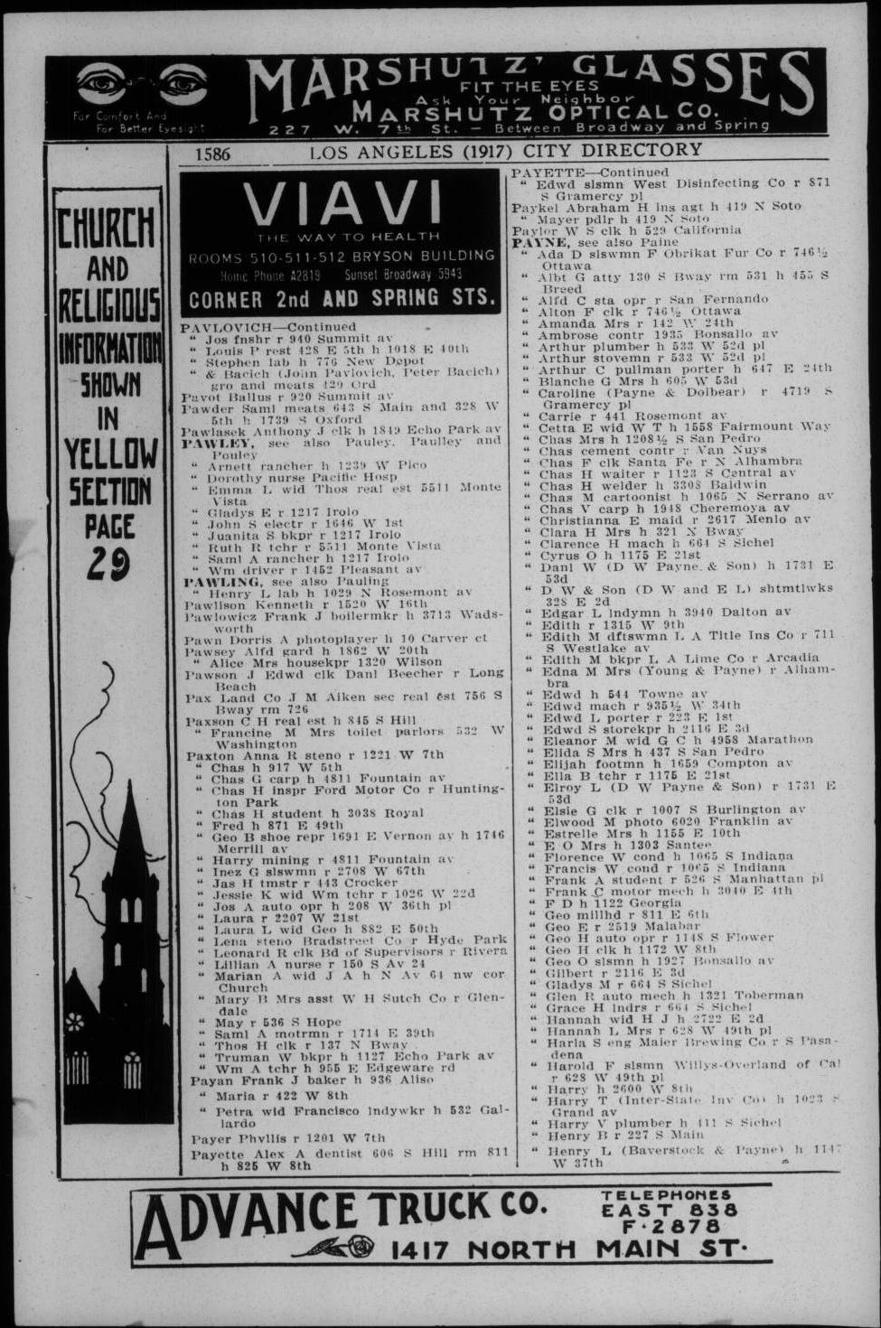 Document image missing. Admin needs to fix. 1917 Los Angeles City Directory. p1586. Pavlovich.b.jpg