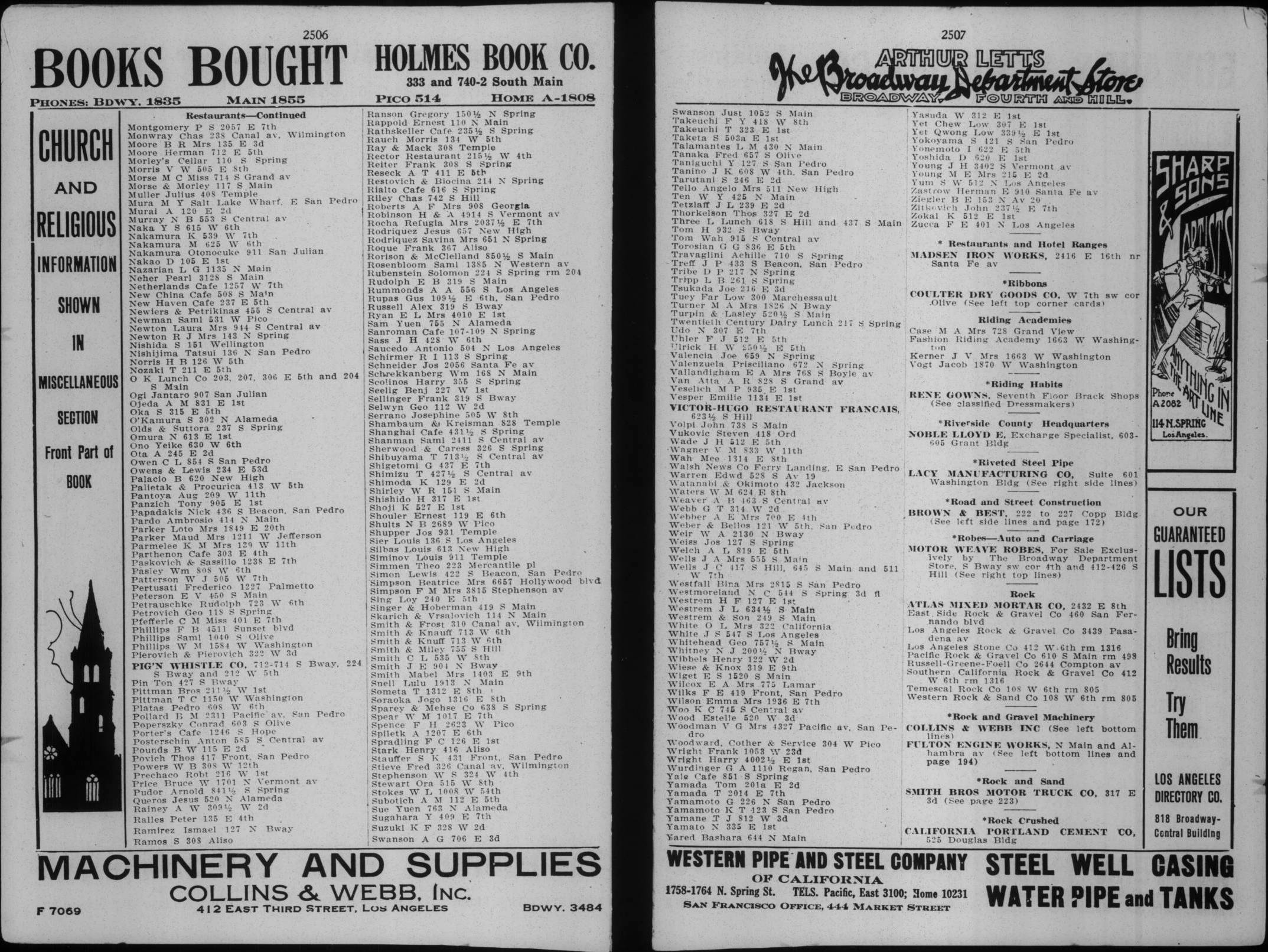 Document image missing. Admin needs to fix. 1918 Los Angeles City Directory. p2506. Restaurants.jpg