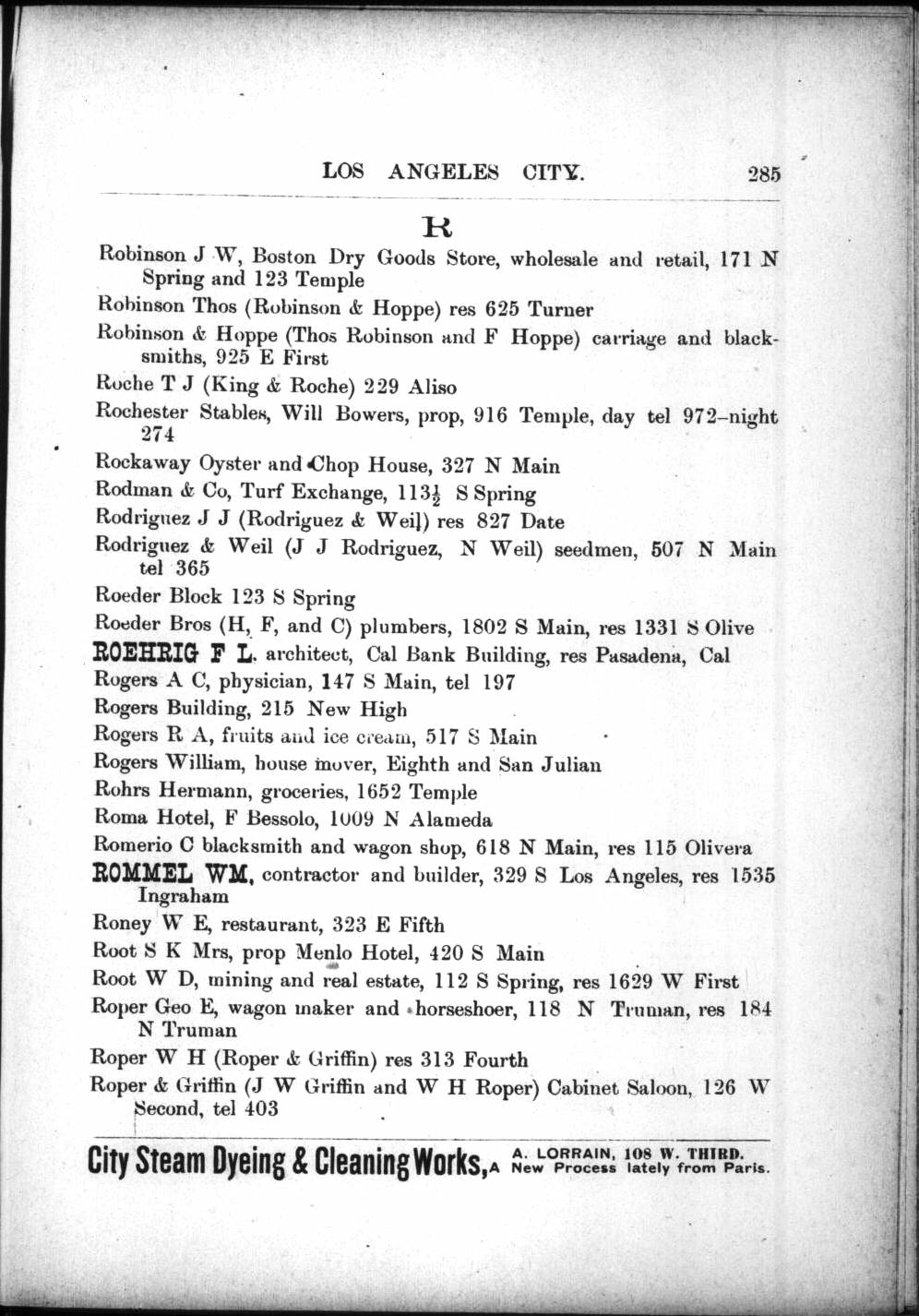 Document image missing. Admin needs to fix. 1890–1 Los Angeles and Orange County Business Directory (WM Pearsall). p285 Rockaway.jpg