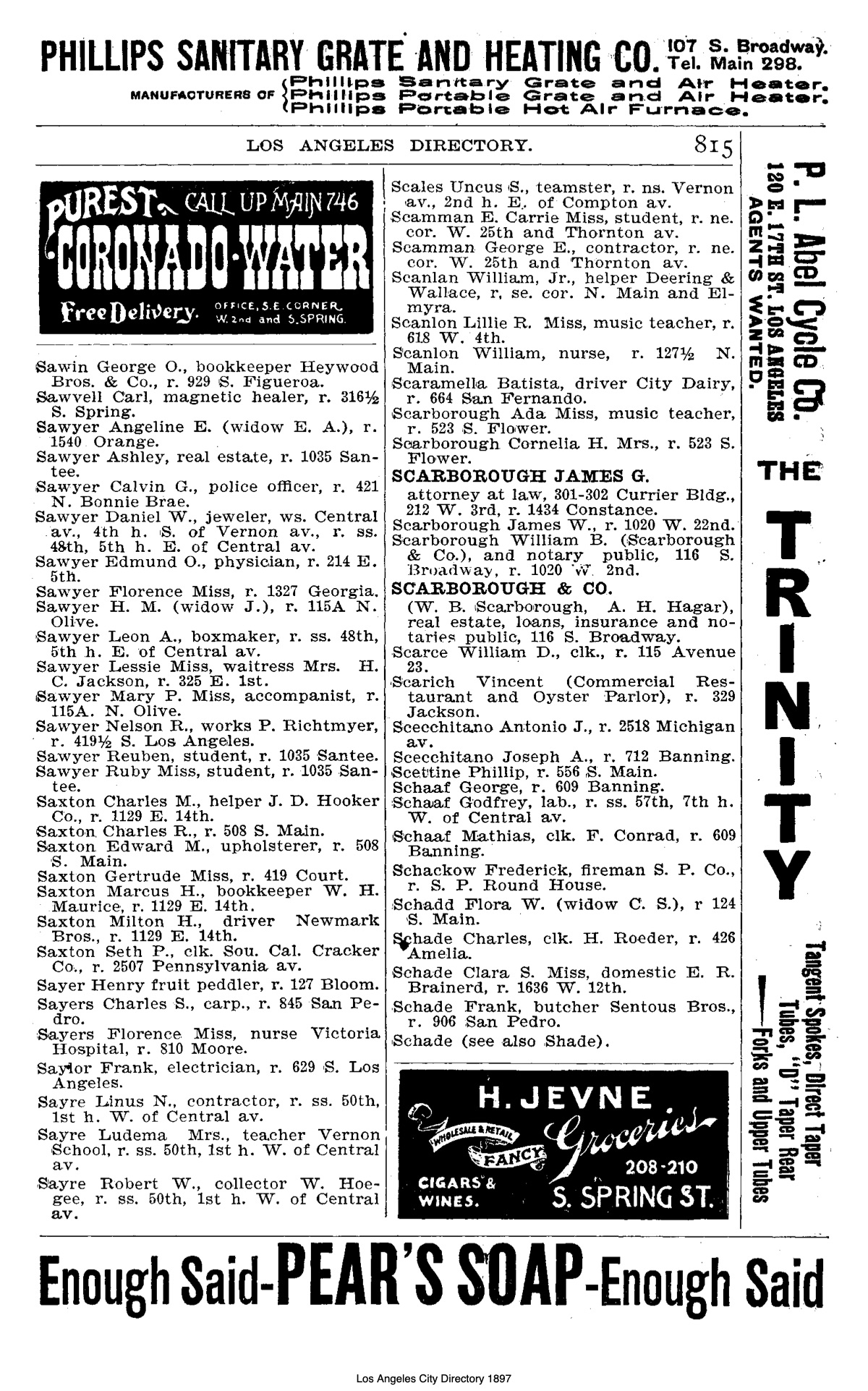 Document image missing. Admin needs to fix. 1897 Los Angeles City Directory. Maxwell. p815. Vincent Scarich.jpg