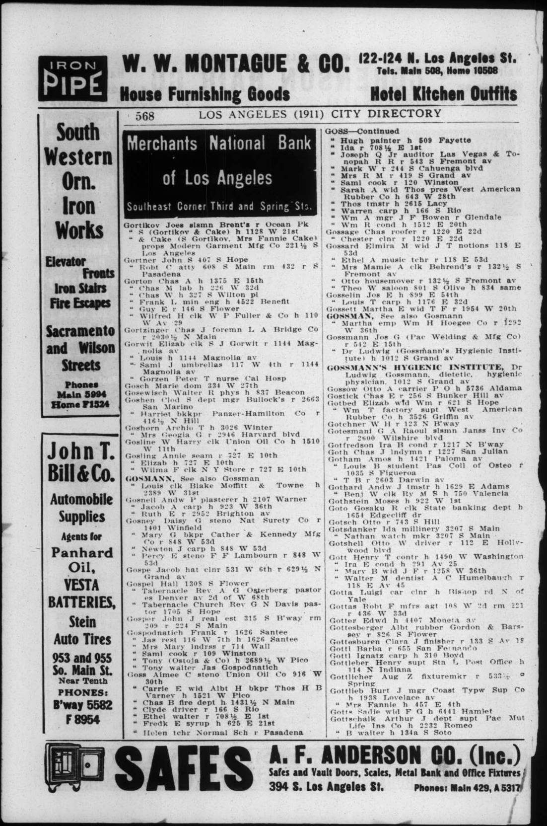 Document image missing. Admin needs to fix. 1911 Los Angeles City Directory. p568. Gospodnetich.jpg