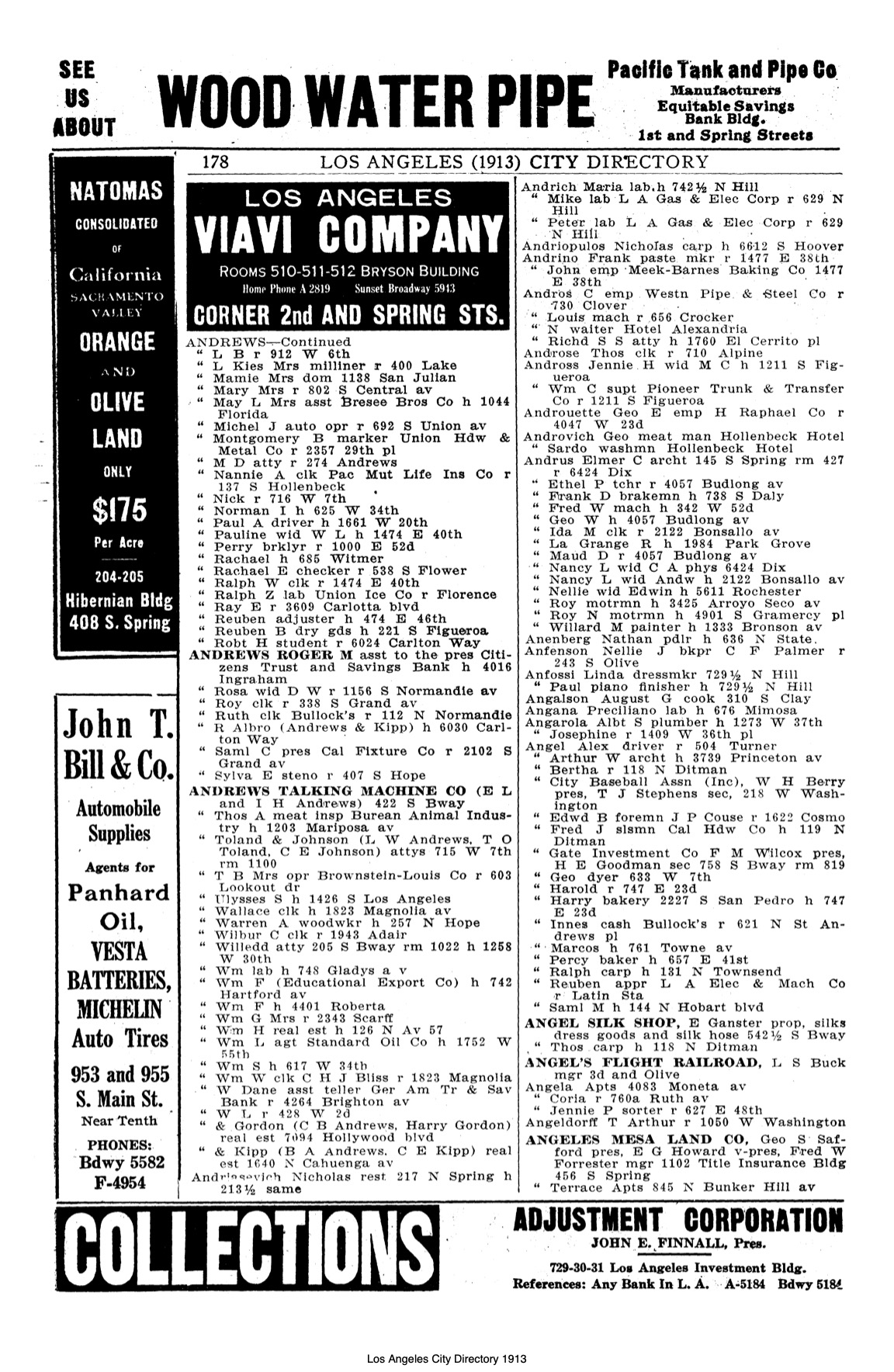 Document image missing. Admin needs to fix. 1913 Los Angeles City Directory. p178. Andriasevich.jpg