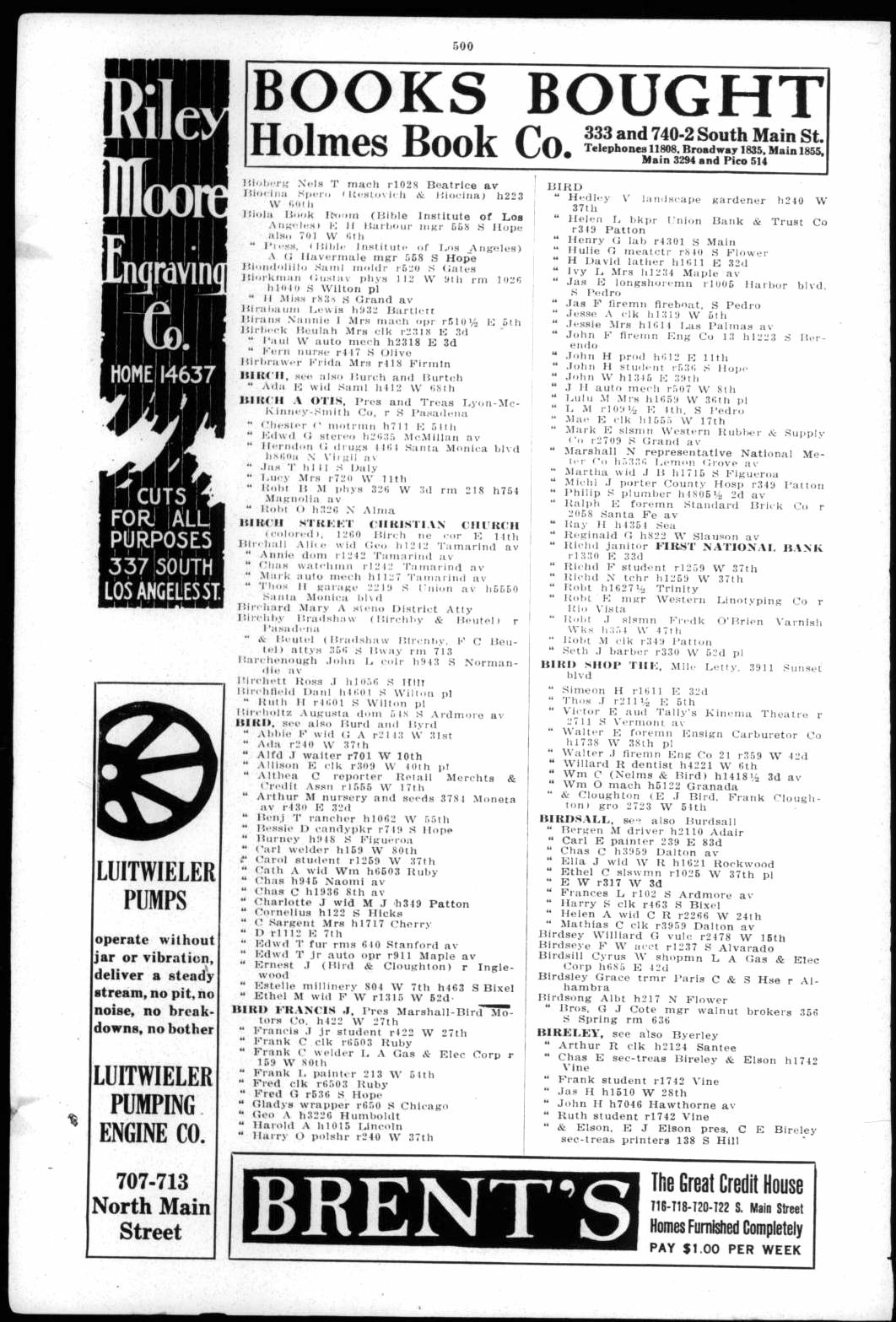 Document image missing. Admin needs to fix. 1920 Los Angeles City Directory. p500. Biocina.jpg