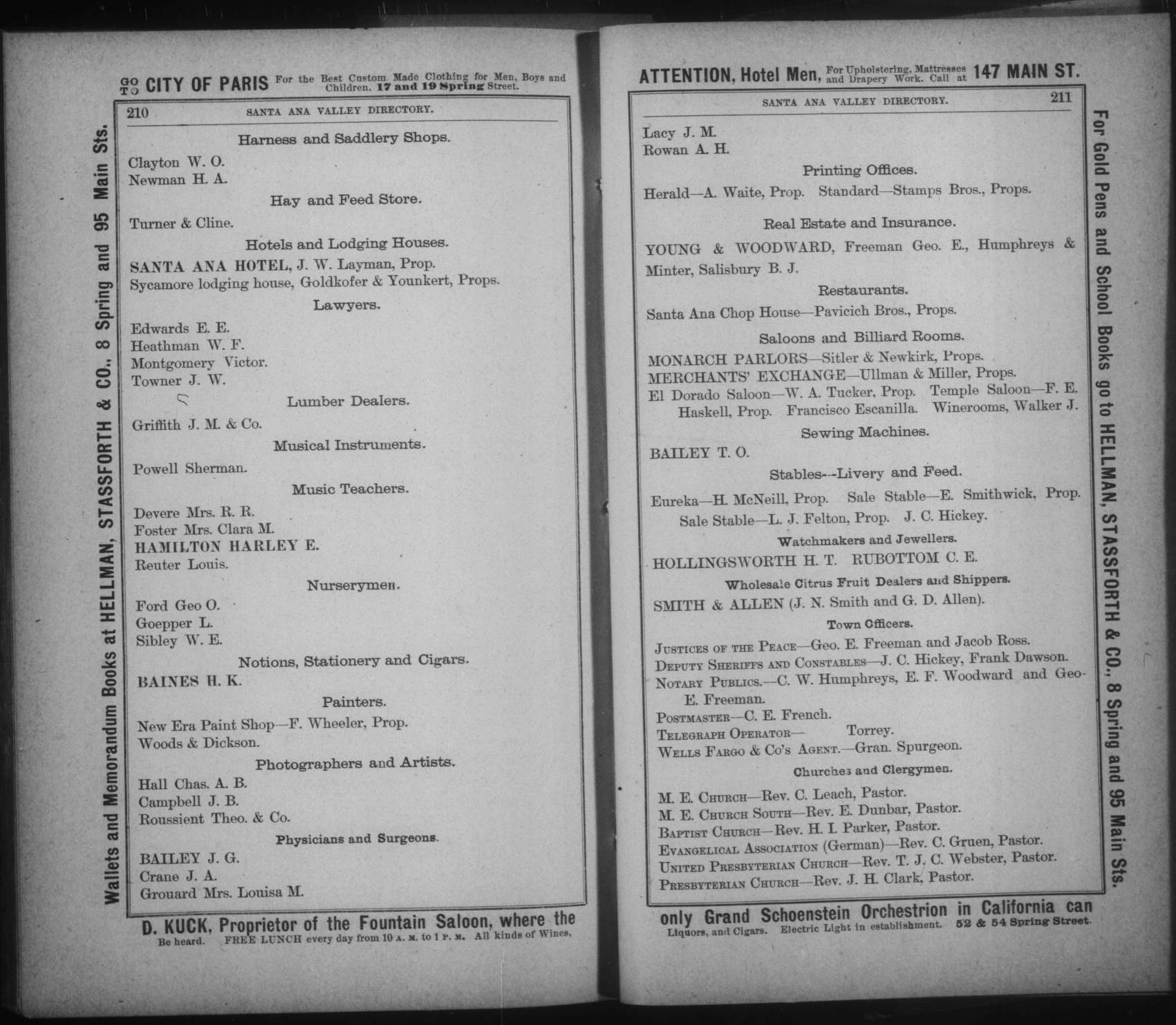 Document image missing. Admin needs to fix. 1883-1884 Los Angeles and Santa Ana Valley, Los Angeles Directory Publishing Co. p211 Pavicich resto in Santa Ana.jpg